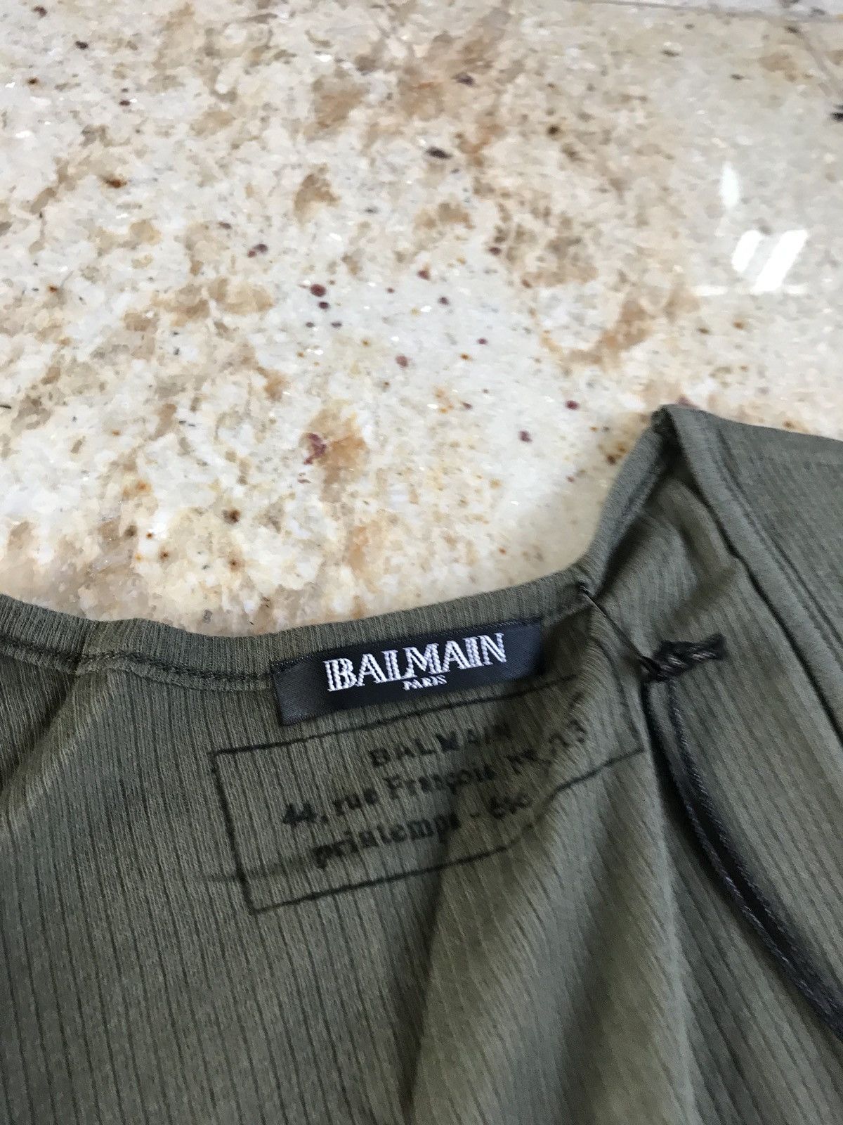 Balmain Khaki Ribbed Tank Size US XL / EU 56 / 4 - 10 Thumbnail