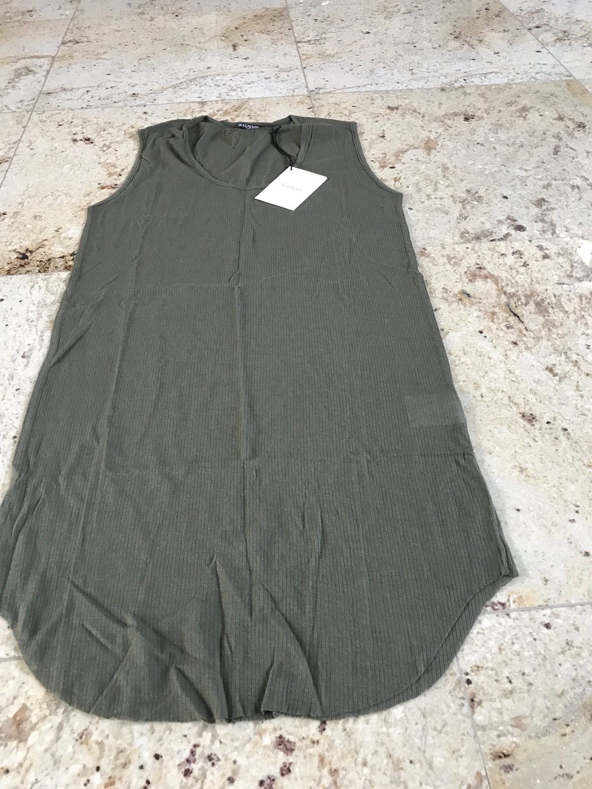 Balmain Khaki Ribbed Tank Size US XL / EU 56 / 4 - 5 Thumbnail