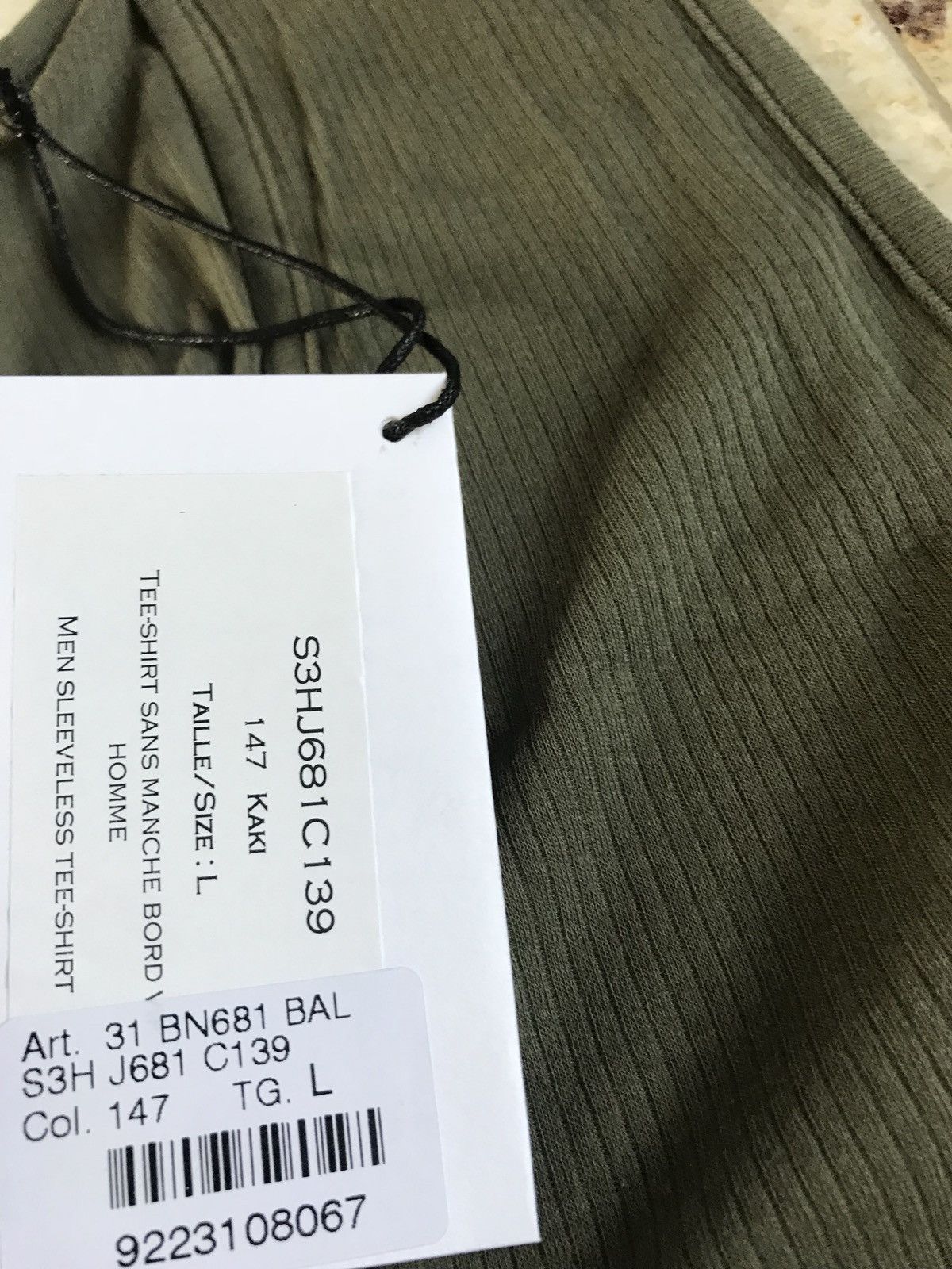 Balmain Khaki Ribbed Tank Size US XL / EU 56 / 4 - 7 Thumbnail