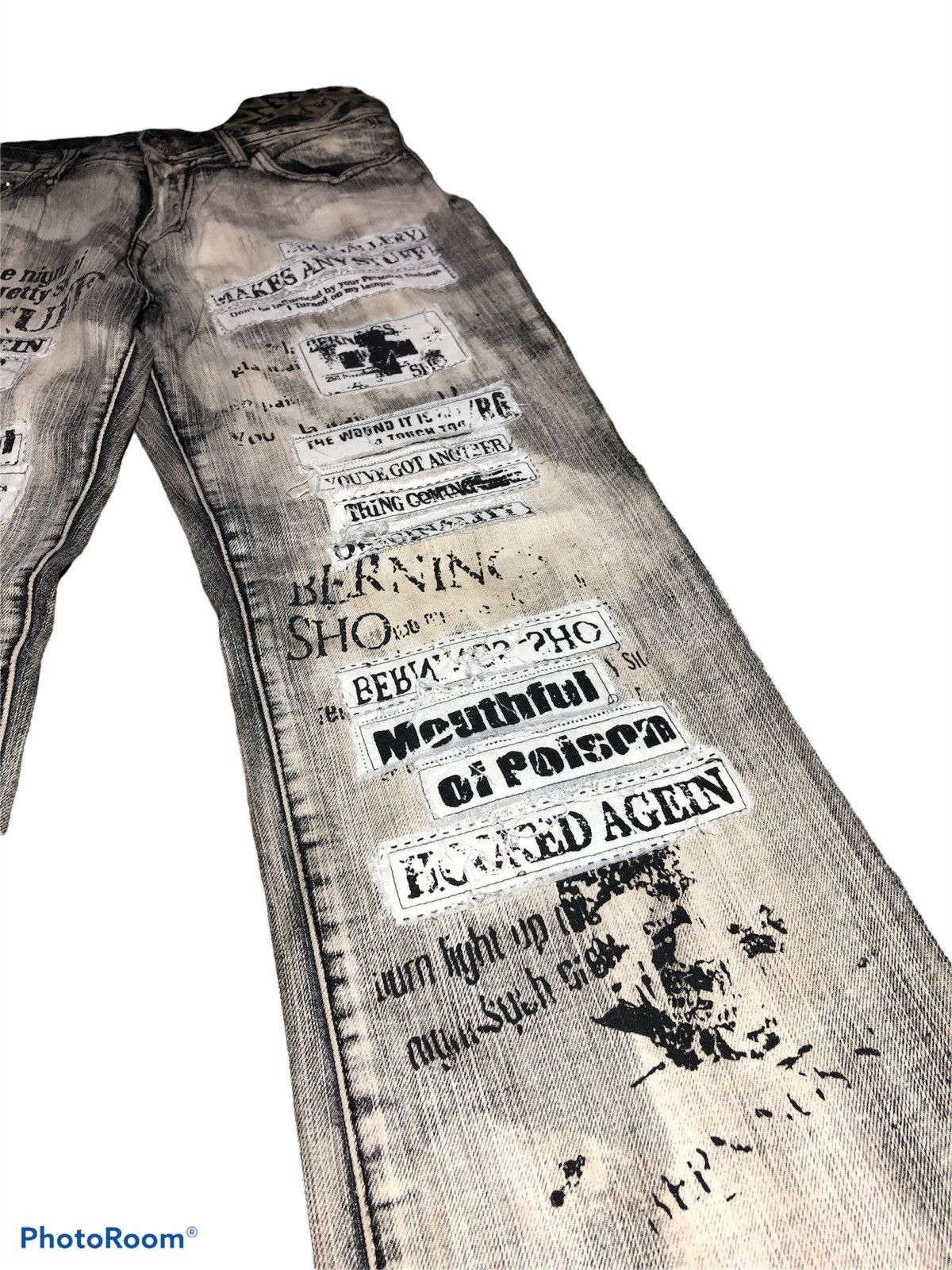 Seditionaries BERNING SHO PATCHES BLEACH PUNK STYLE DENIM Size US 30 / EU 46 - 6 Thumbnail