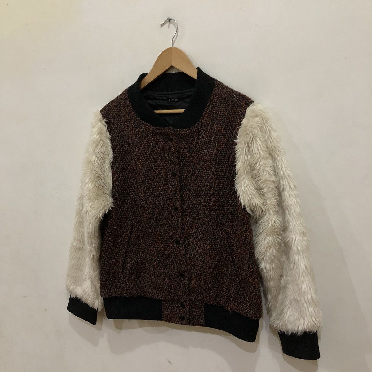 Japanese Brand Mink Fur Sleeve Zipper Jacket Bomber Style SUREVE Size US L / EU 52-54 / 3 - 2 Thumbnail