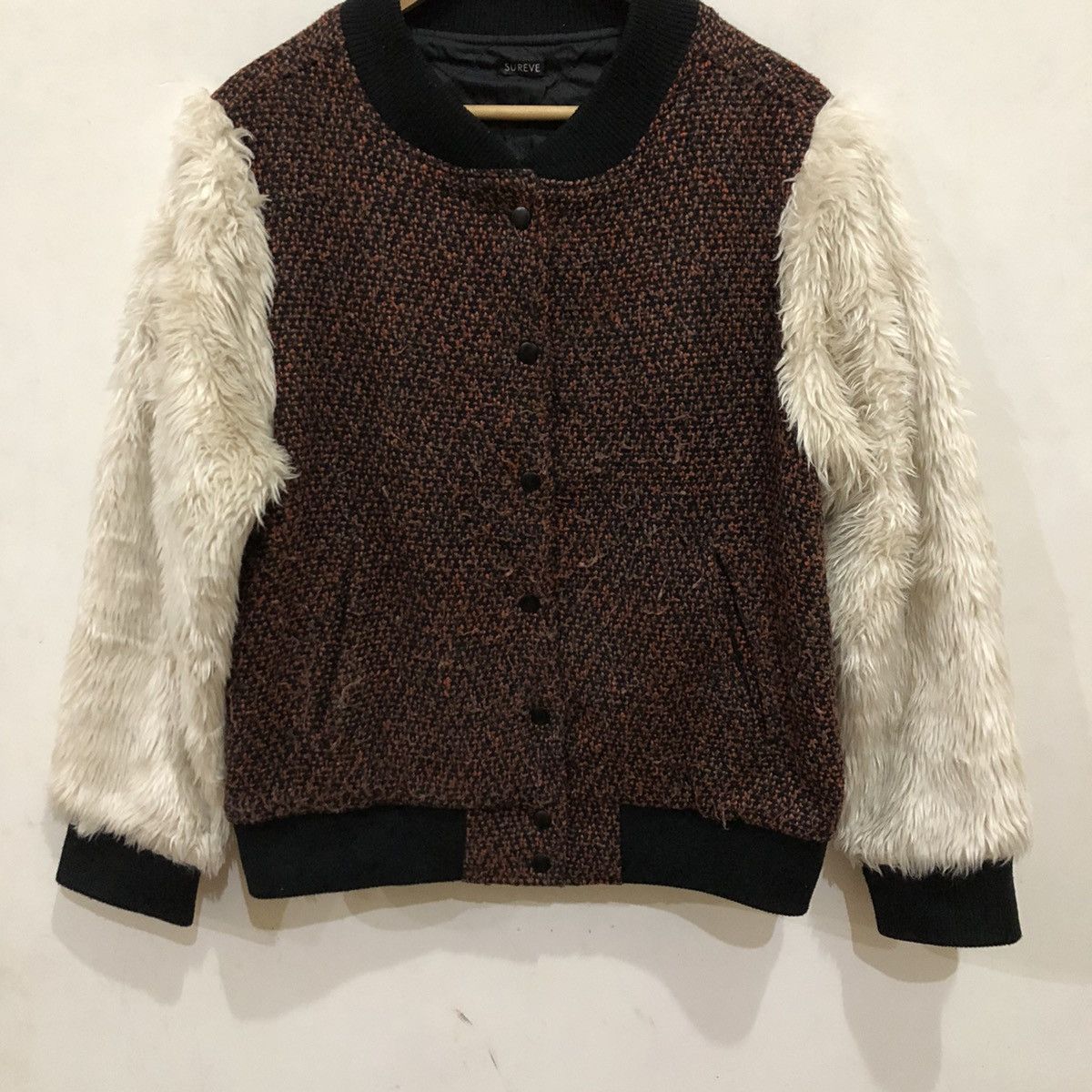 Japanese Brand Mink Fur Sleeve Zipper Jacket Bomber Style SUREVE Size US L / EU 52-54 / 3 - 4 Thumbnail