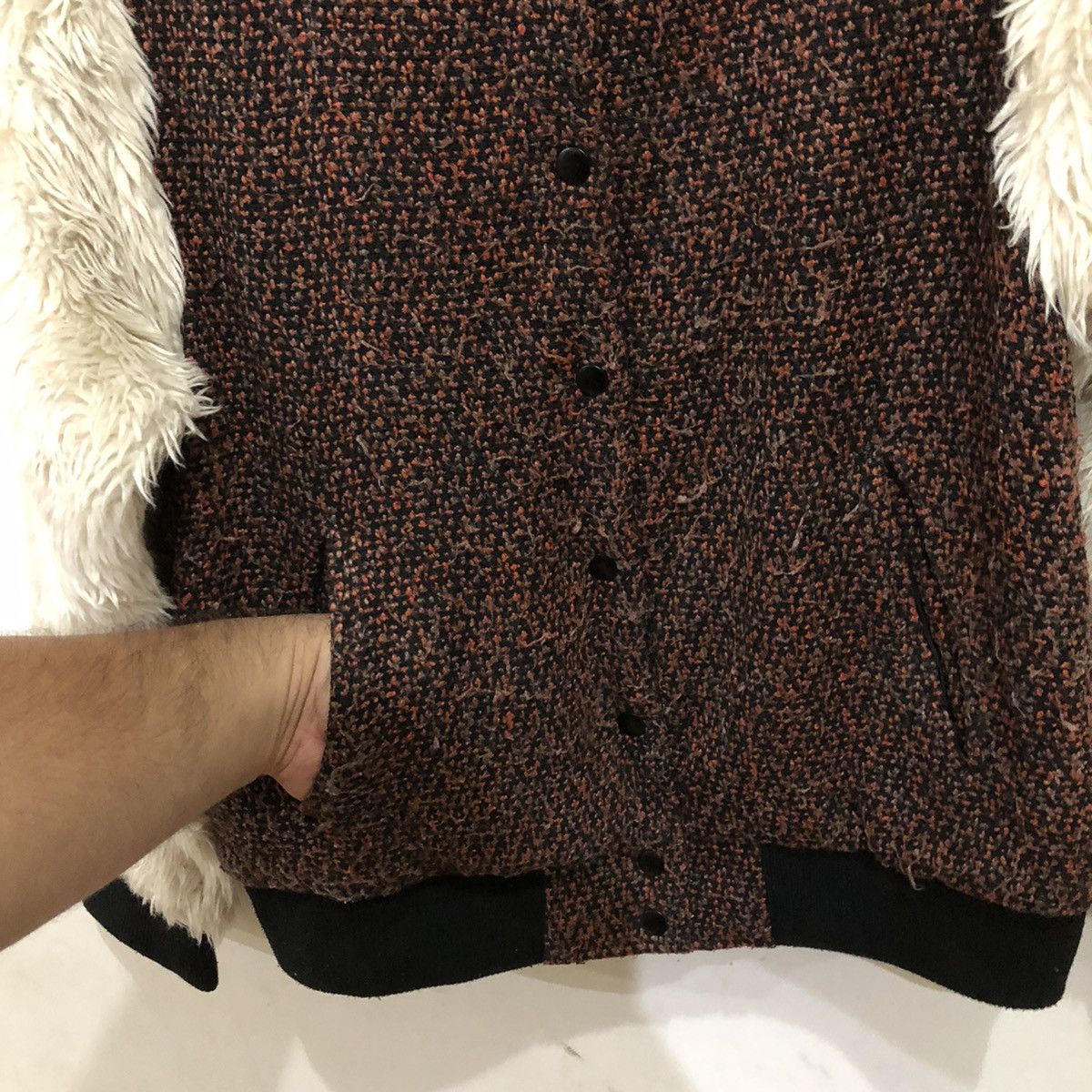 Japanese Brand Mink Fur Sleeve Zipper Jacket Bomber Style SUREVE Size US L / EU 52-54 / 3 - 5 Thumbnail