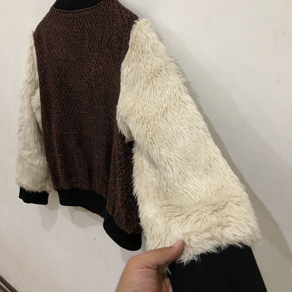 Japanese Brand Mink Fur Sleeve Zipper Jacket Bomber Style SUREVE Size US L / EU 52-54 / 3 - 8 Thumbnail