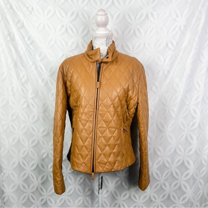 Burberry Vintage Burberry Soft Quilted Leather Jacket Lampo Zipper ...