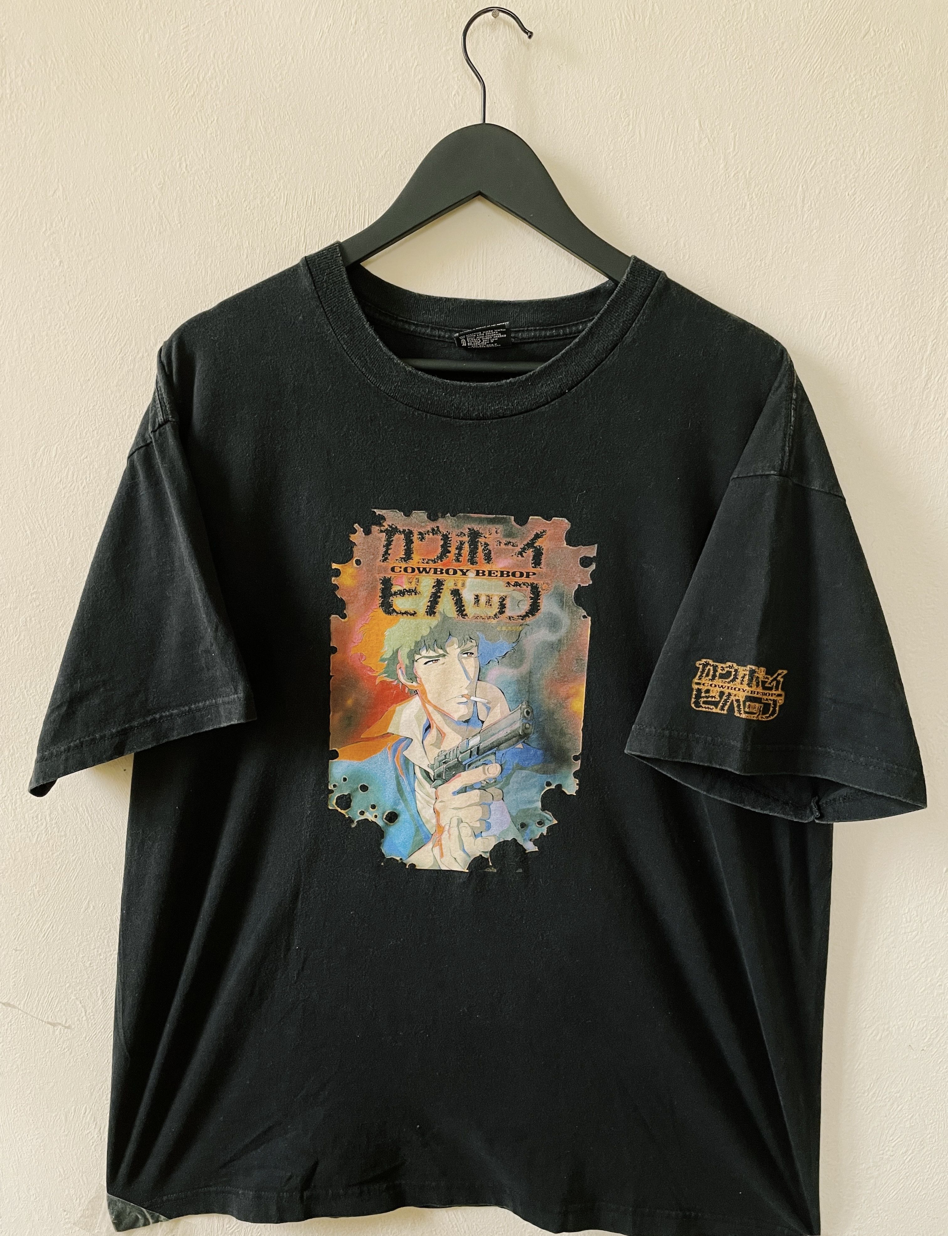 Image of Anima x Vintage 90's Cowboy Bebop Spike Spiegel Odm T-Shirt Black, Men's (Size XL)