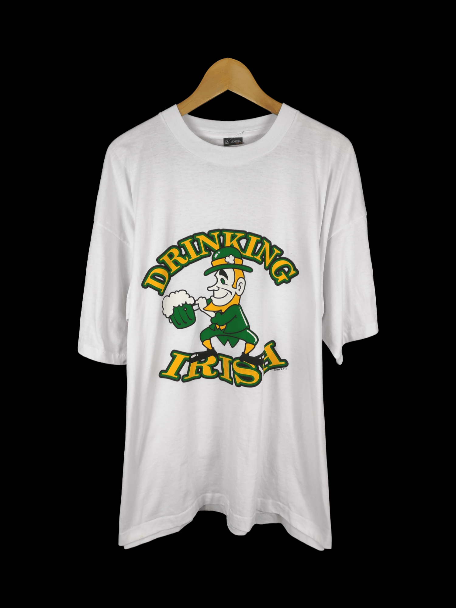 Vintage 🔥Best Offer🔥 Vintage 90's Drinking Irish Big Logo Shirt | Grailed