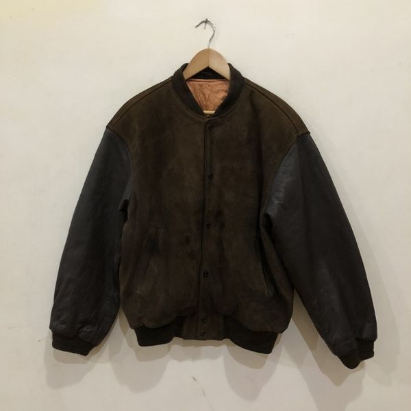 Japanese Brand Leather Varsity Jacket Men's Tenoras Big Logo | Grailed