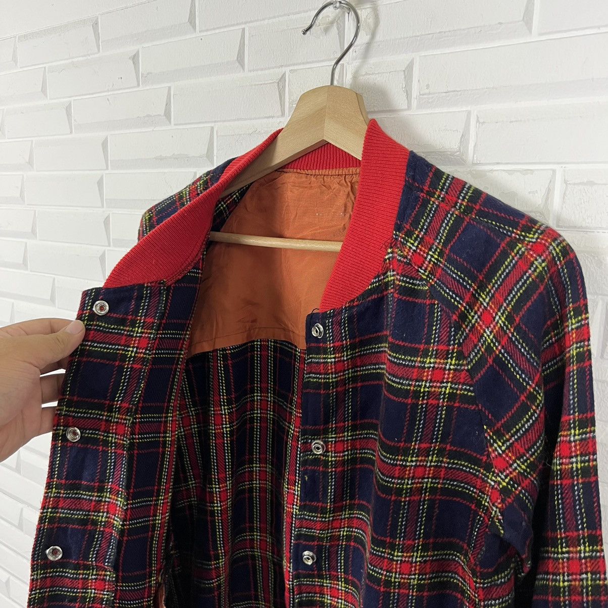 Japanese Brand VINTAGE VARSITY JACKET TARTAN DESIGN PUNK STYLE Size US S / EU 44-46 / 1 - 7 Thumbnail