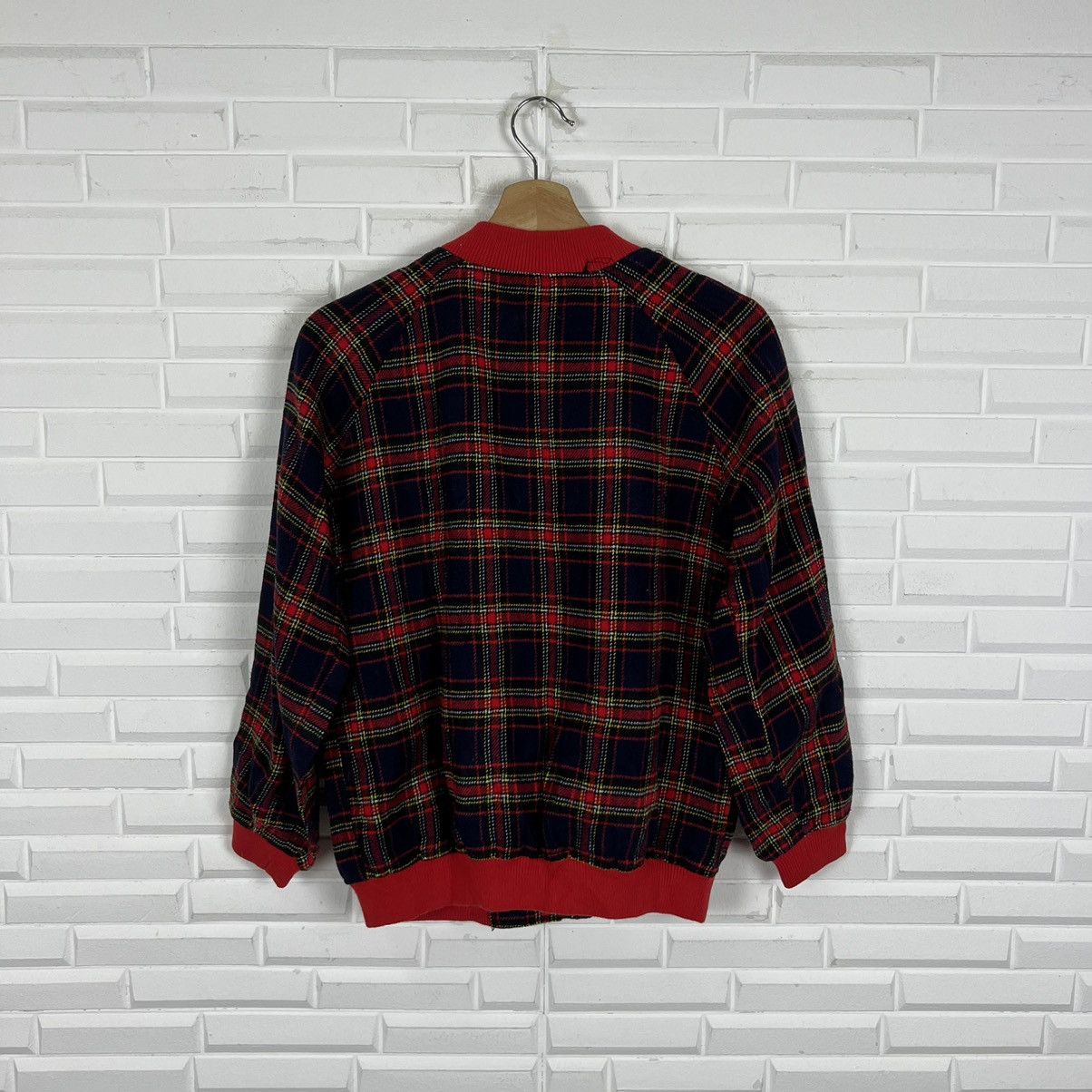 Japanese Brand VINTAGE VARSITY JACKET TARTAN DESIGN PUNK STYLE Size US S / EU 44-46 / 1 - 6 Thumbnail