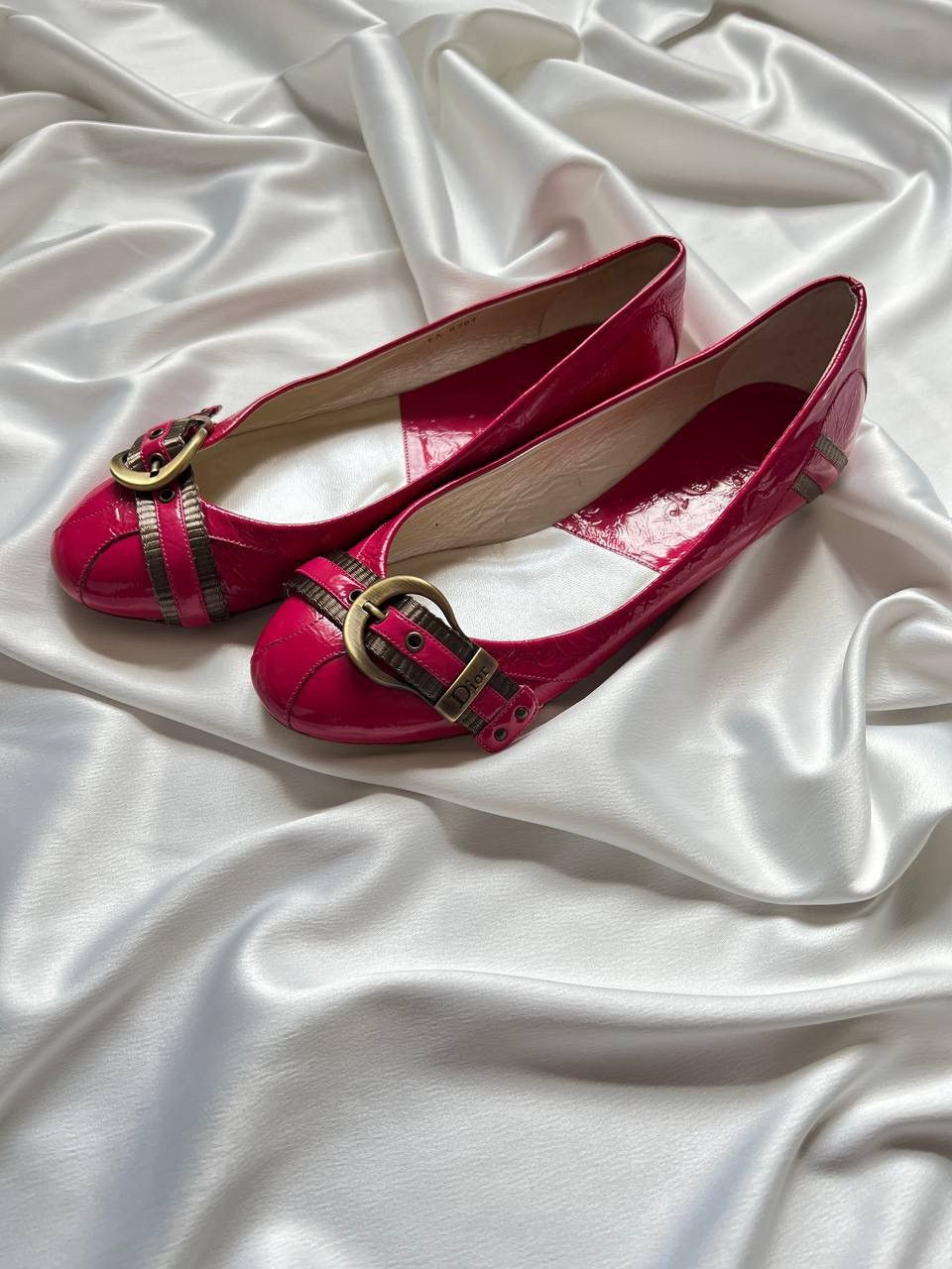 Dior Christian Dior Pumps Ballet Flat Belt Leather Pink Barbie Size US 7 / IT 37 - 5 Thumbnail