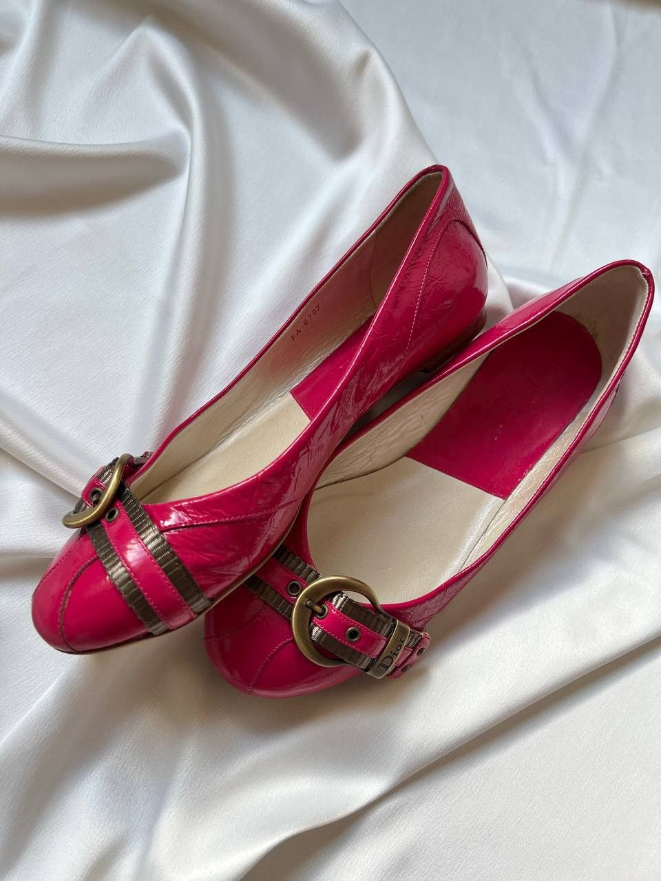 Dior Christian Dior Pumps Ballet Flat Belt Leather Pink Barbie Size US 7 / IT 37 - 3 Thumbnail