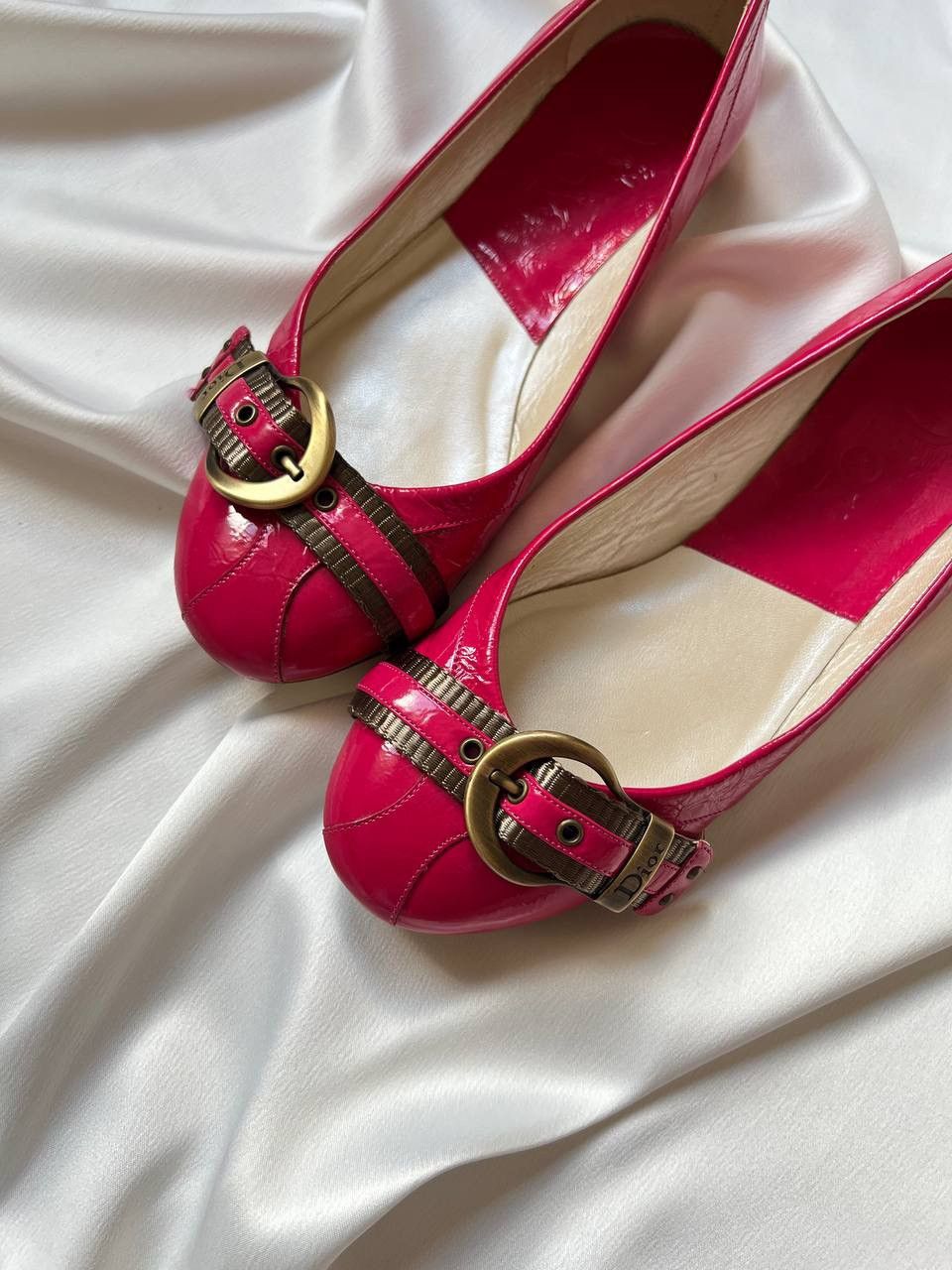 Dior Christian Dior Pumps Ballet Flat Belt Leather Pink Barbie Size US 7 / IT 37 - 6 Thumbnail