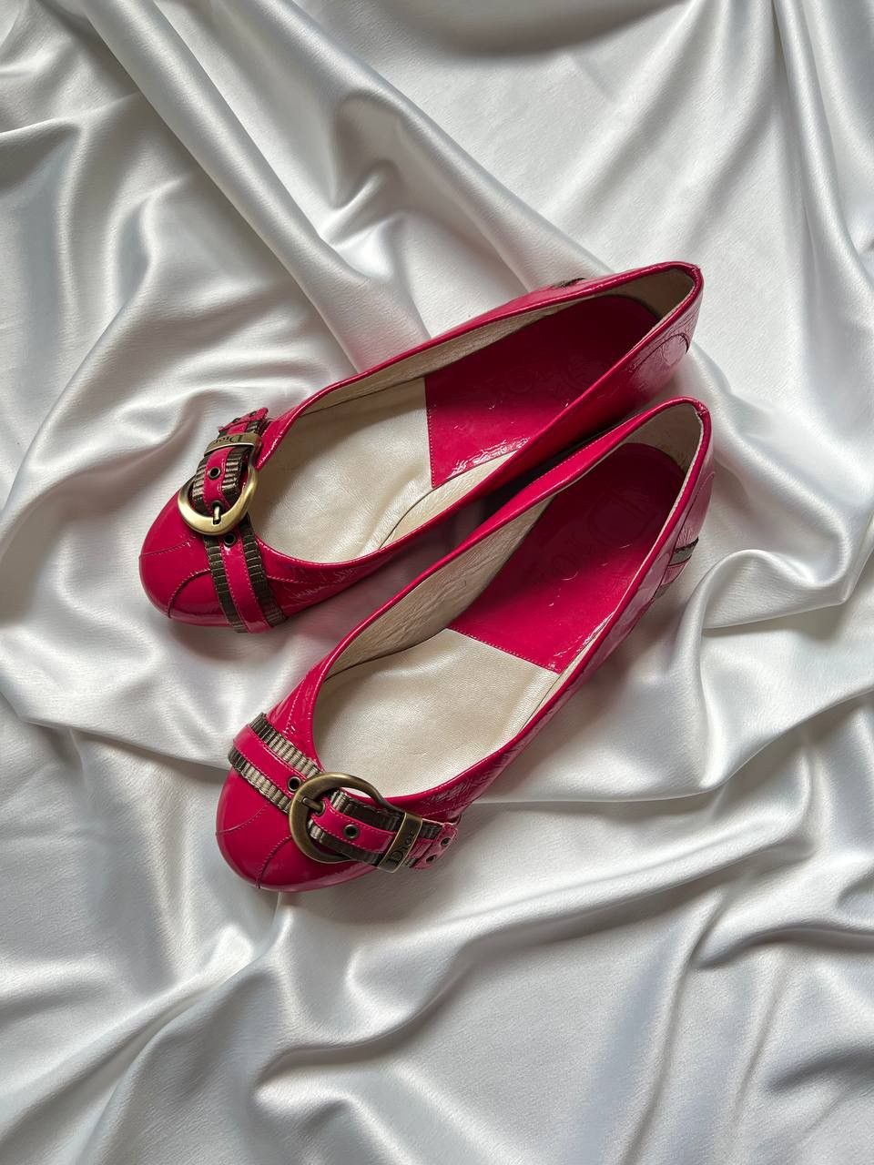 Dior Christian Dior Pumps Ballet Flat Belt Leather Pink Barbie Size US 7 / IT 37 - 2 Thumbnail