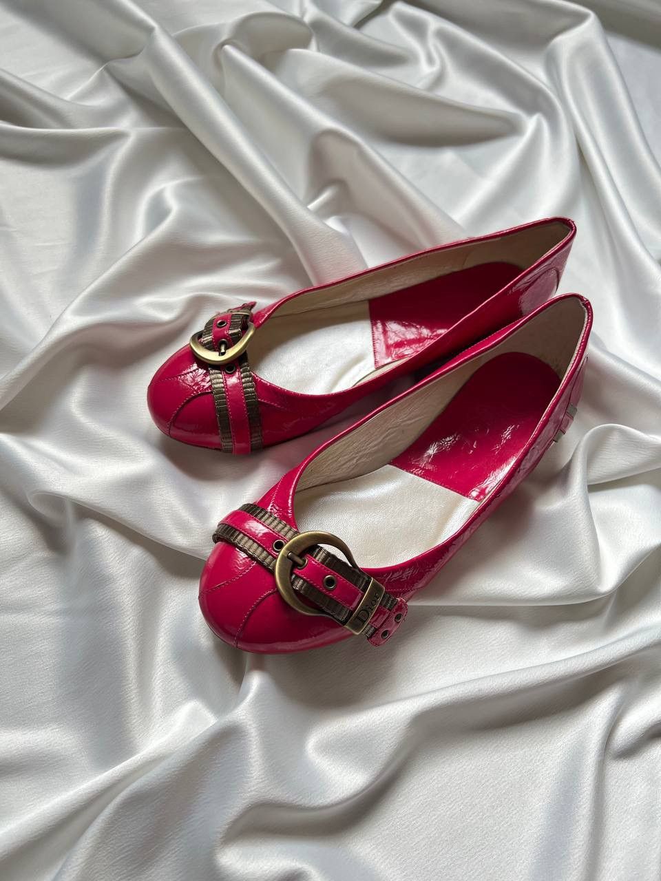 Dior Christian Dior Pumps Ballet Flat Belt Leather Pink Barbie Size US 7 / IT 37 - 1 Thumbnail