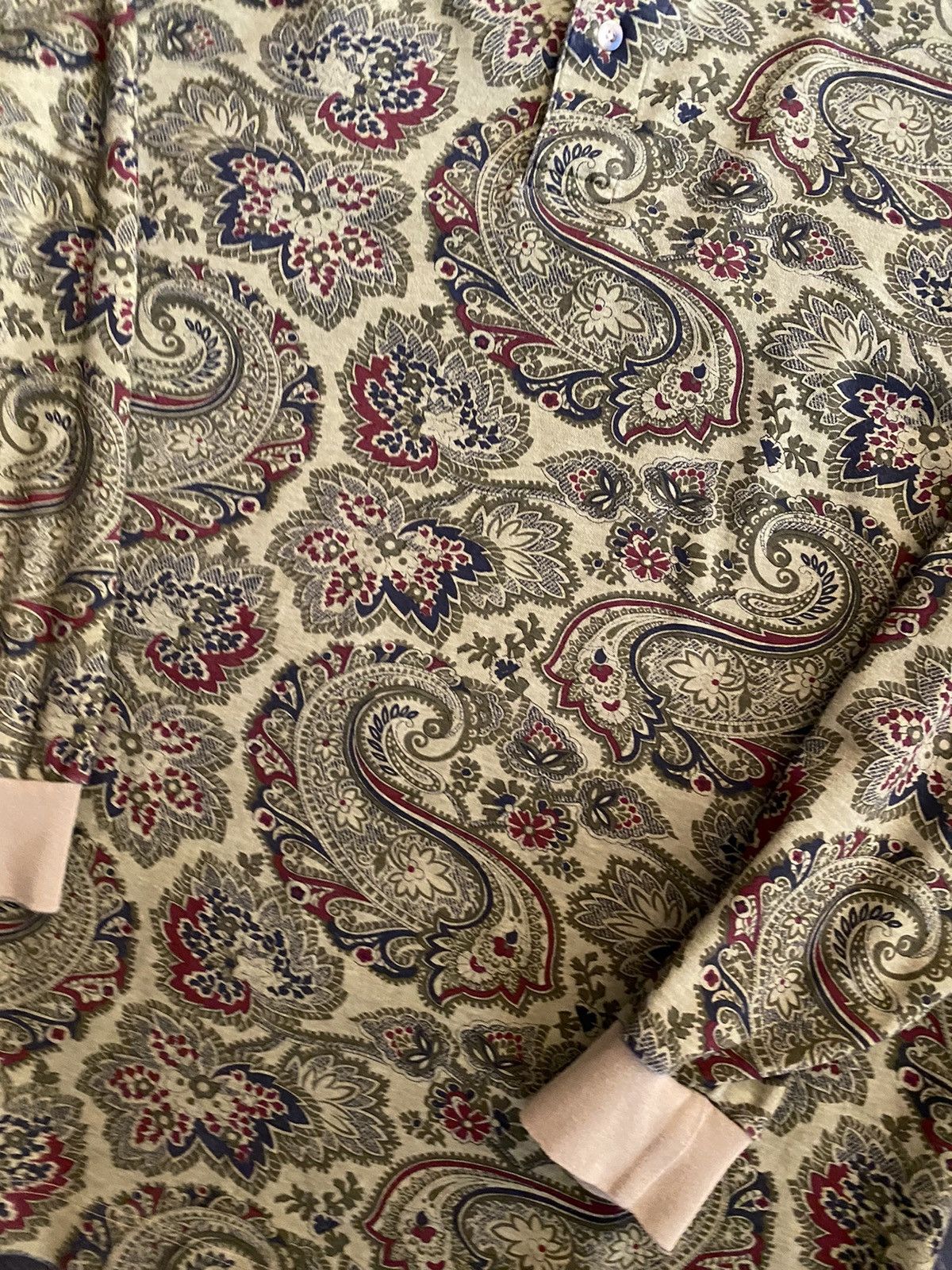 Nautica × Vintage Vintage 1990’s Nautica Paisley Print Long Sleeve Shirt Size US XL / EU 56 / 4 - 2 Thumbnail