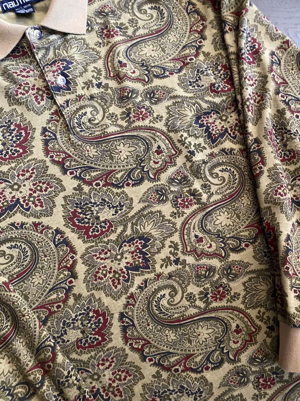 Nautica × Vintage Vintage 1990’s Nautica Paisley Print Long Sleeve Shirt Size US XL / EU 56 / 4 - 5 Thumbnail