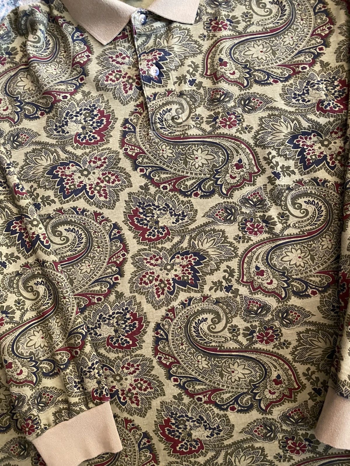 Nautica × Vintage Vintage 1990’s Nautica Paisley Print Long Sleeve Shirt Size US XL / EU 56 / 4 - 3 Thumbnail