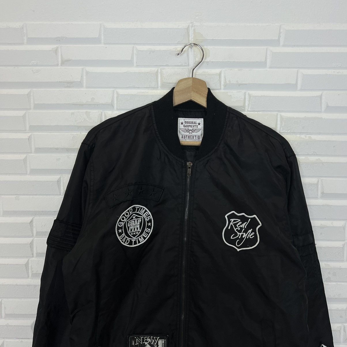Japanese Brand VINTAGE BOMBER JACKET ORIGINAL GARMENTS AUTHENTIC FULLPATCHE Size US L / EU 52-54 / 3 - 3 Thumbnail
