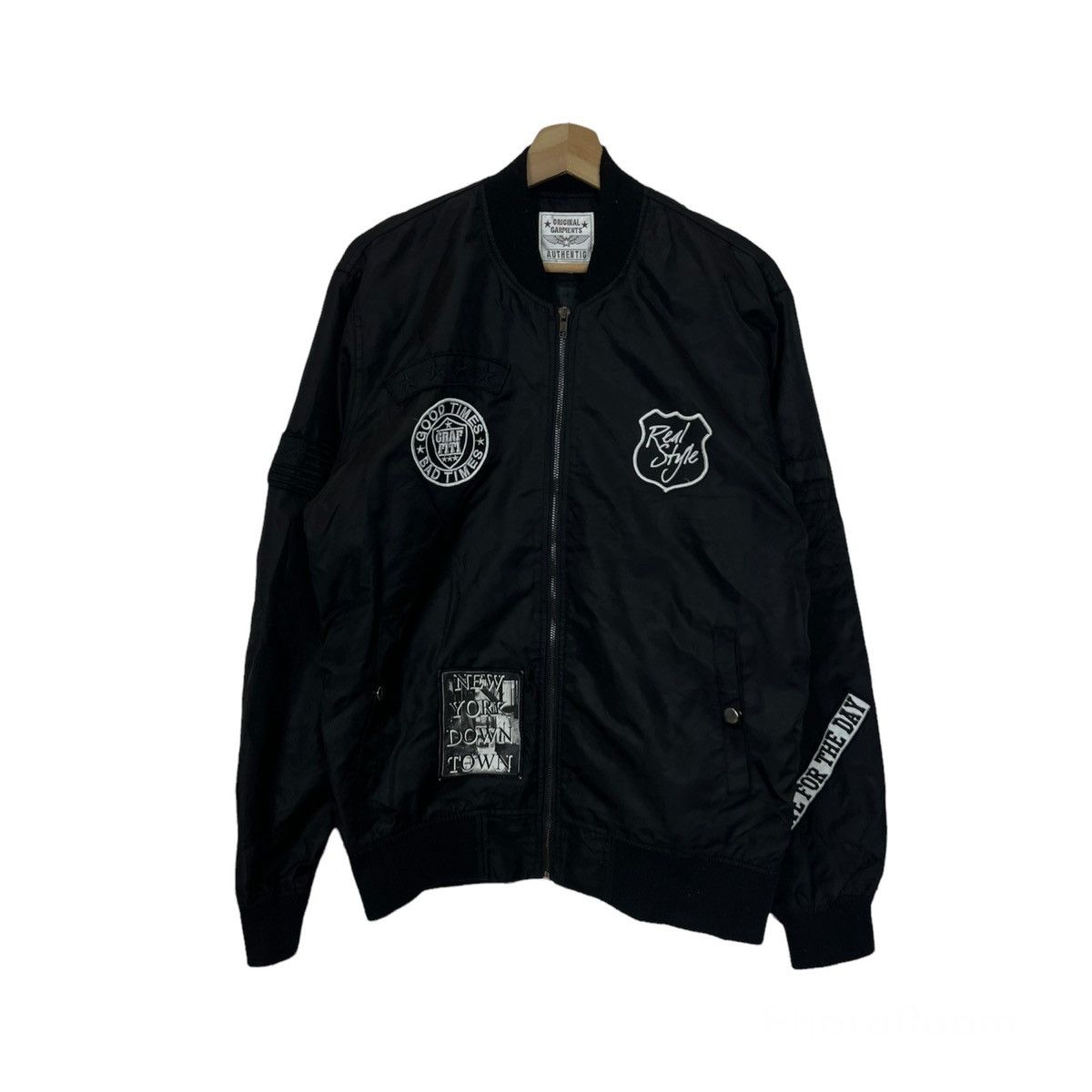 Japanese Brand VINTAGE BOMBER JACKET ORIGINAL GARMENTS AUTHENTIC FULLPATCHE Size US L / EU 52-54 / 3 - 1 Thumbnail