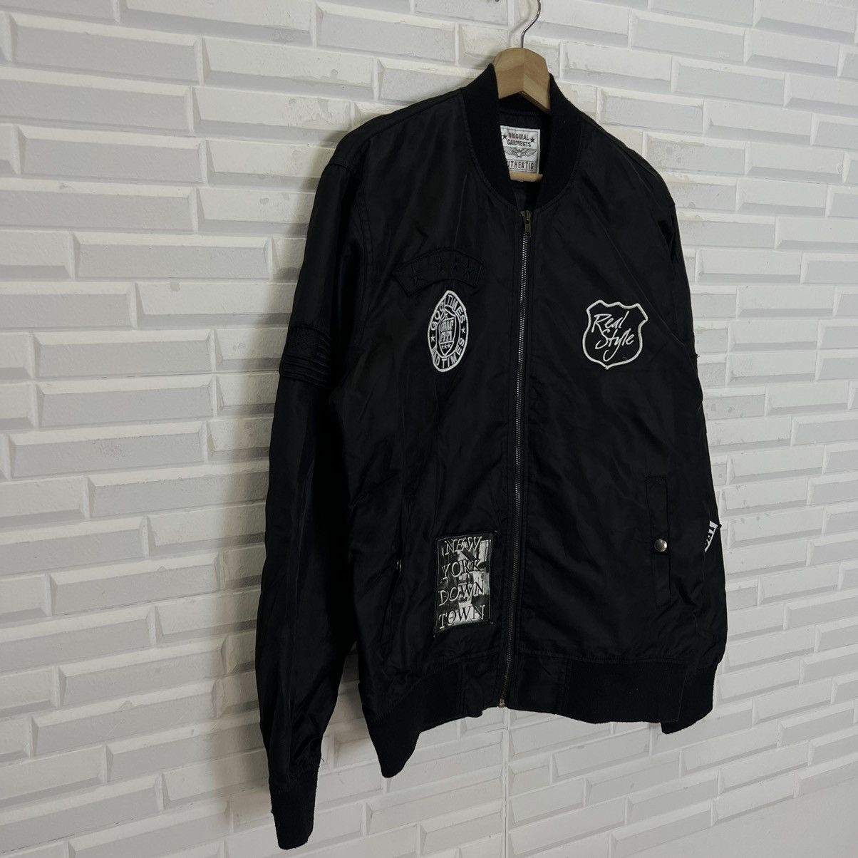 Japanese Brand VINTAGE BOMBER JACKET ORIGINAL GARMENTS AUTHENTIC FULLPATCHE Size US L / EU 52-54 / 3 - 4 Thumbnail