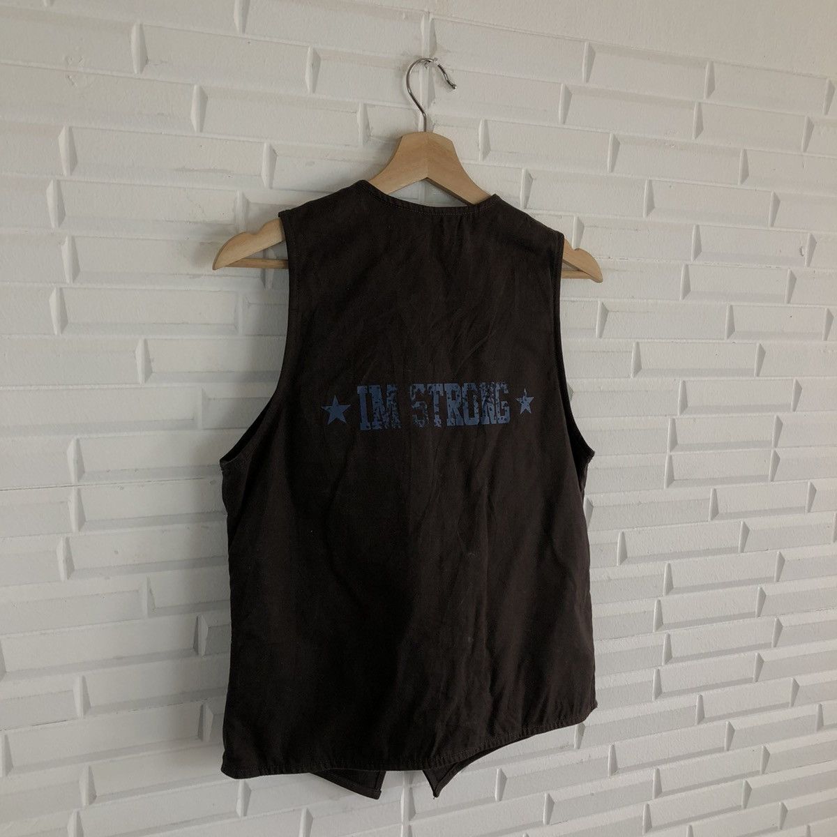 Japanese Brand DOUBLE FLAG VEST STREET RARE I AM STRONG BIG LOGO Size US L / EU 52-54 / 3 - 7 Thumbnail