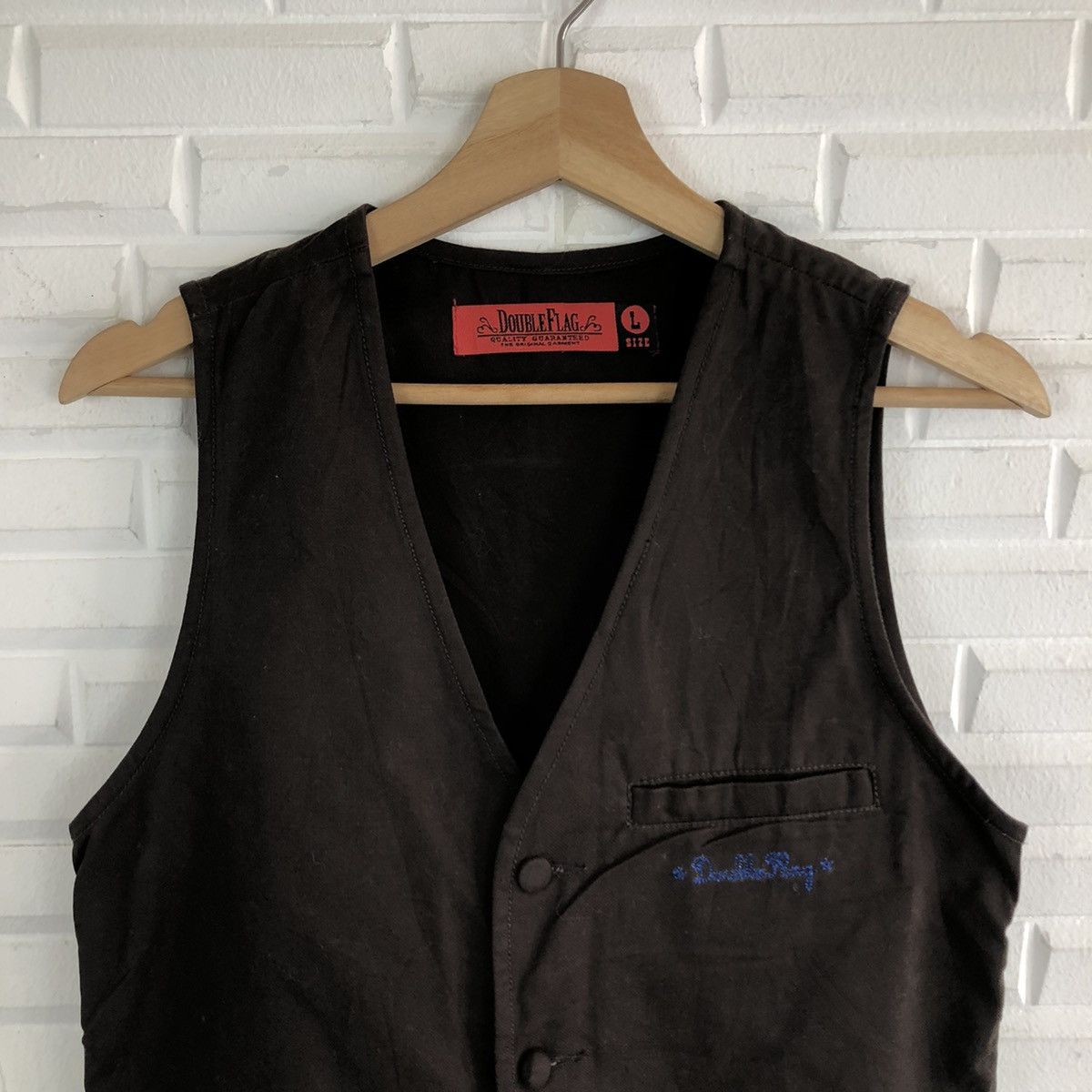 Japanese Brand DOUBLE FLAG VEST STREET RARE I AM STRONG BIG LOGO Size US L / EU 52-54 / 3 - 3 Thumbnail