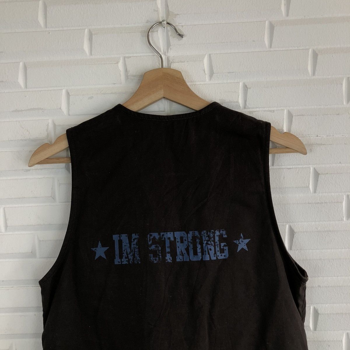 Japanese Brand DOUBLE FLAG VEST STREET RARE I AM STRONG BIG LOGO Size US L / EU 52-54 / 3 - 8 Thumbnail