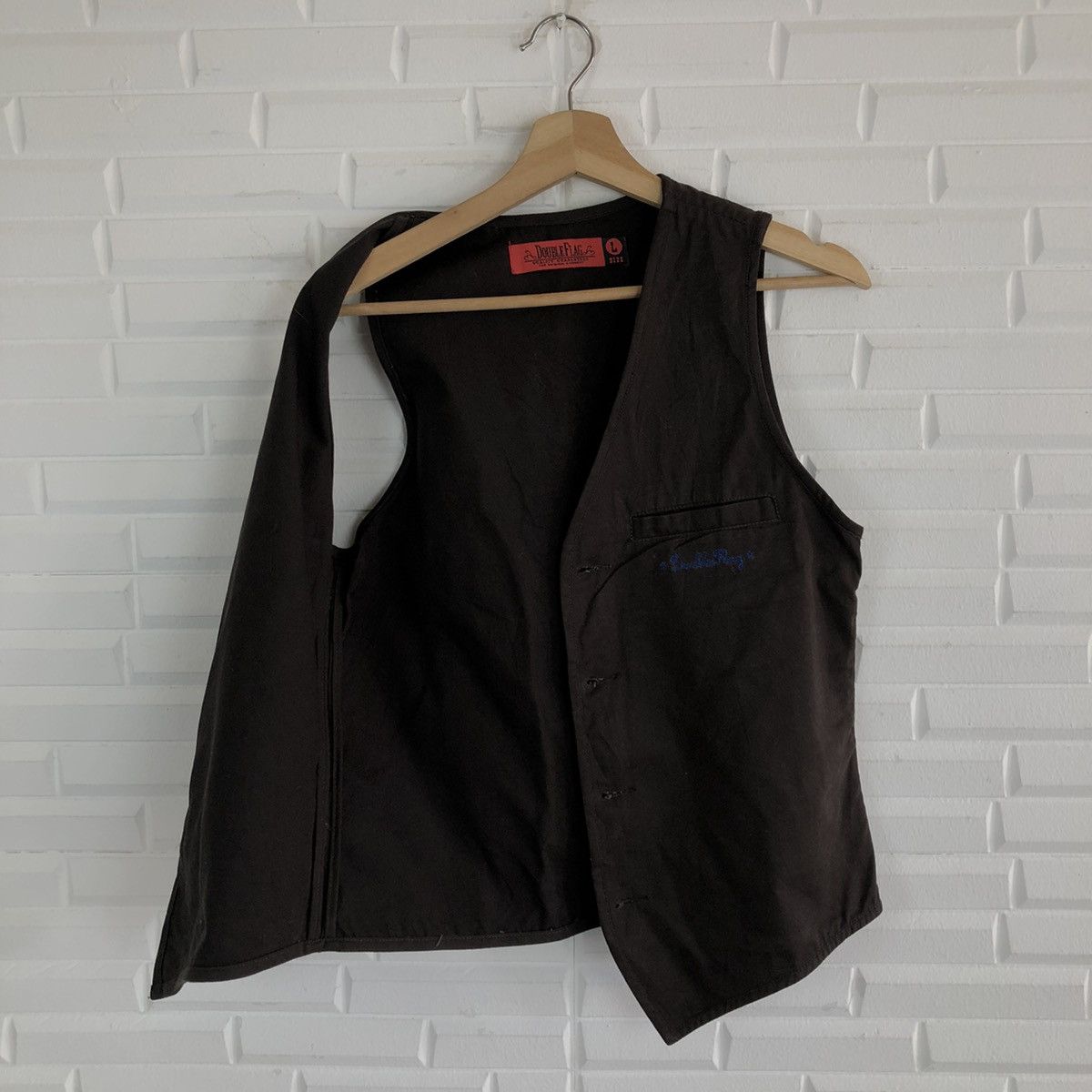 Japanese Brand DOUBLE FLAG VEST STREET RARE I AM STRONG BIG LOGO Size US L / EU 52-54 / 3 - 9 Thumbnail