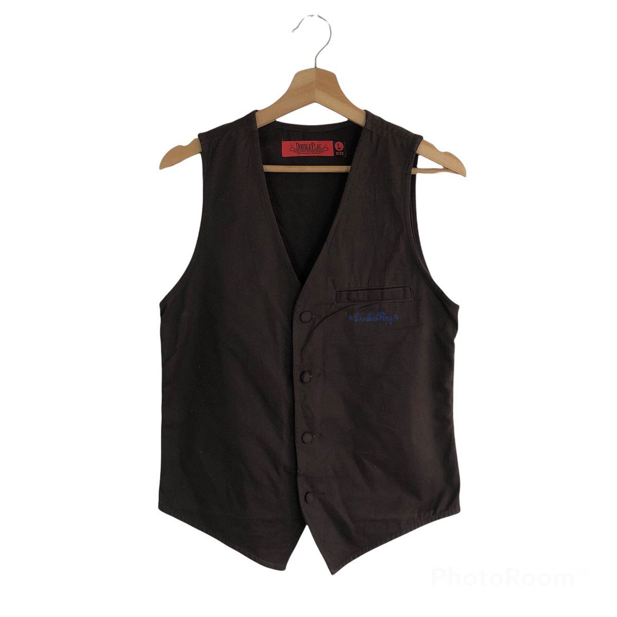 Japanese Brand DOUBLE FLAG VEST STREET RARE I AM STRONG BIG LOGO Size US L / EU 52-54 / 3 - 1 Thumbnail
