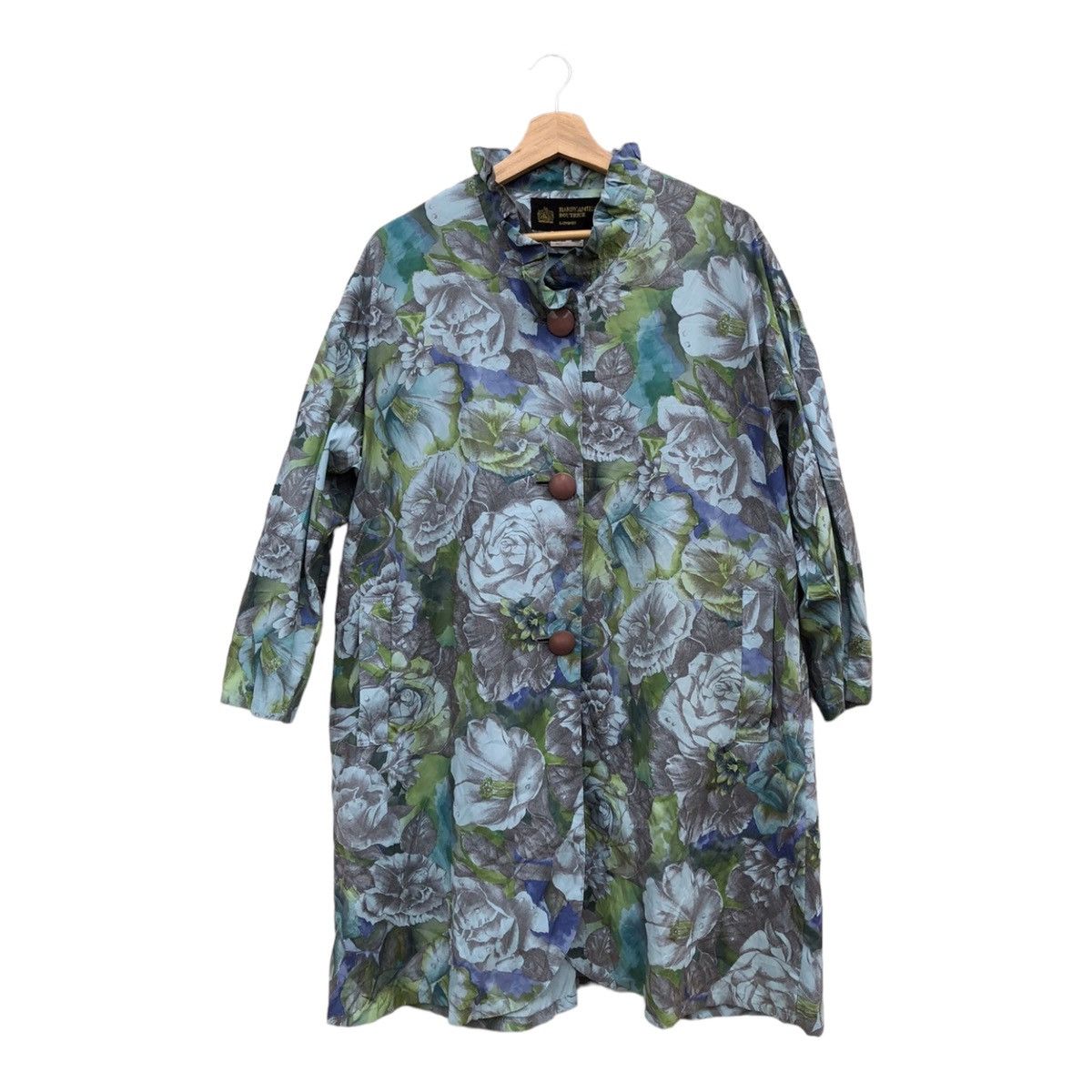 image of Women Hardy Amies Long Shirt Dress Floral Flower Design in More Color