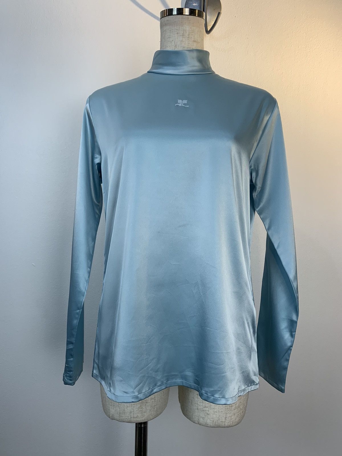 image of Courreges Logo Top in Blue, Women's (Size Small)