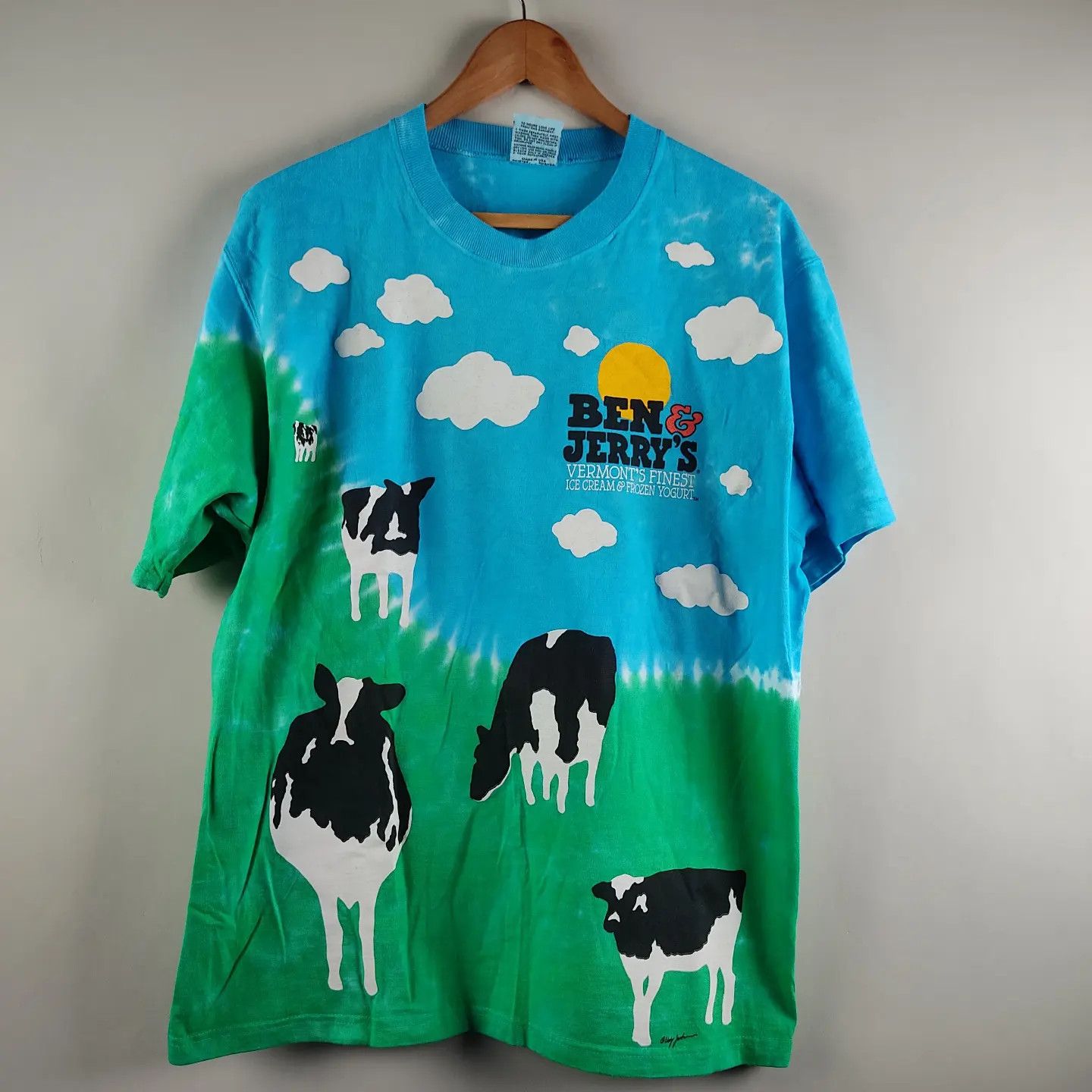 image of 90's Ben & Jerry's Liquid Blue All Over Print, Men's (Size Large)