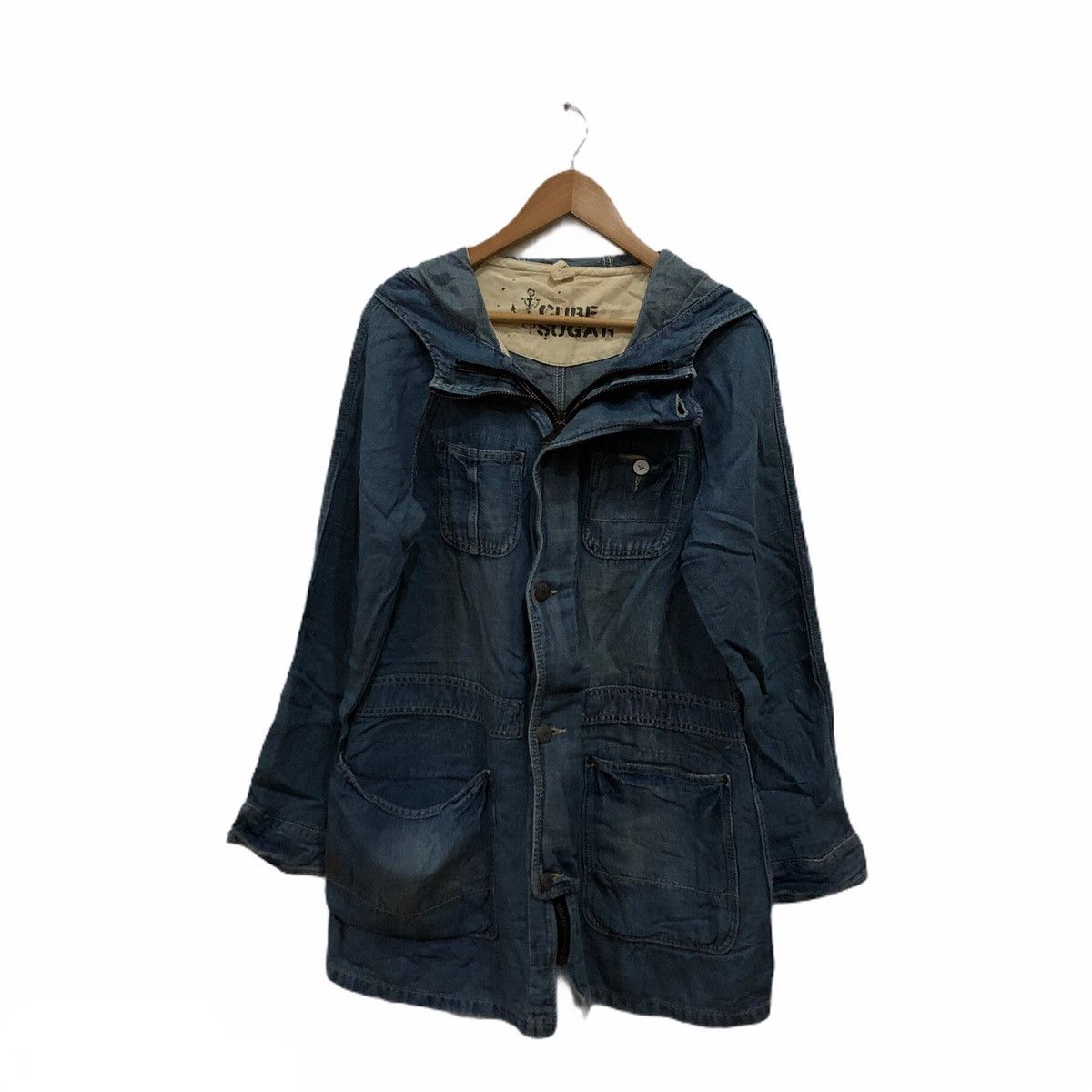Japanese Brand Denim Parka Jacket Cube Sugar Size US M / EU 48-50 / 2 - 1 Thumbnail