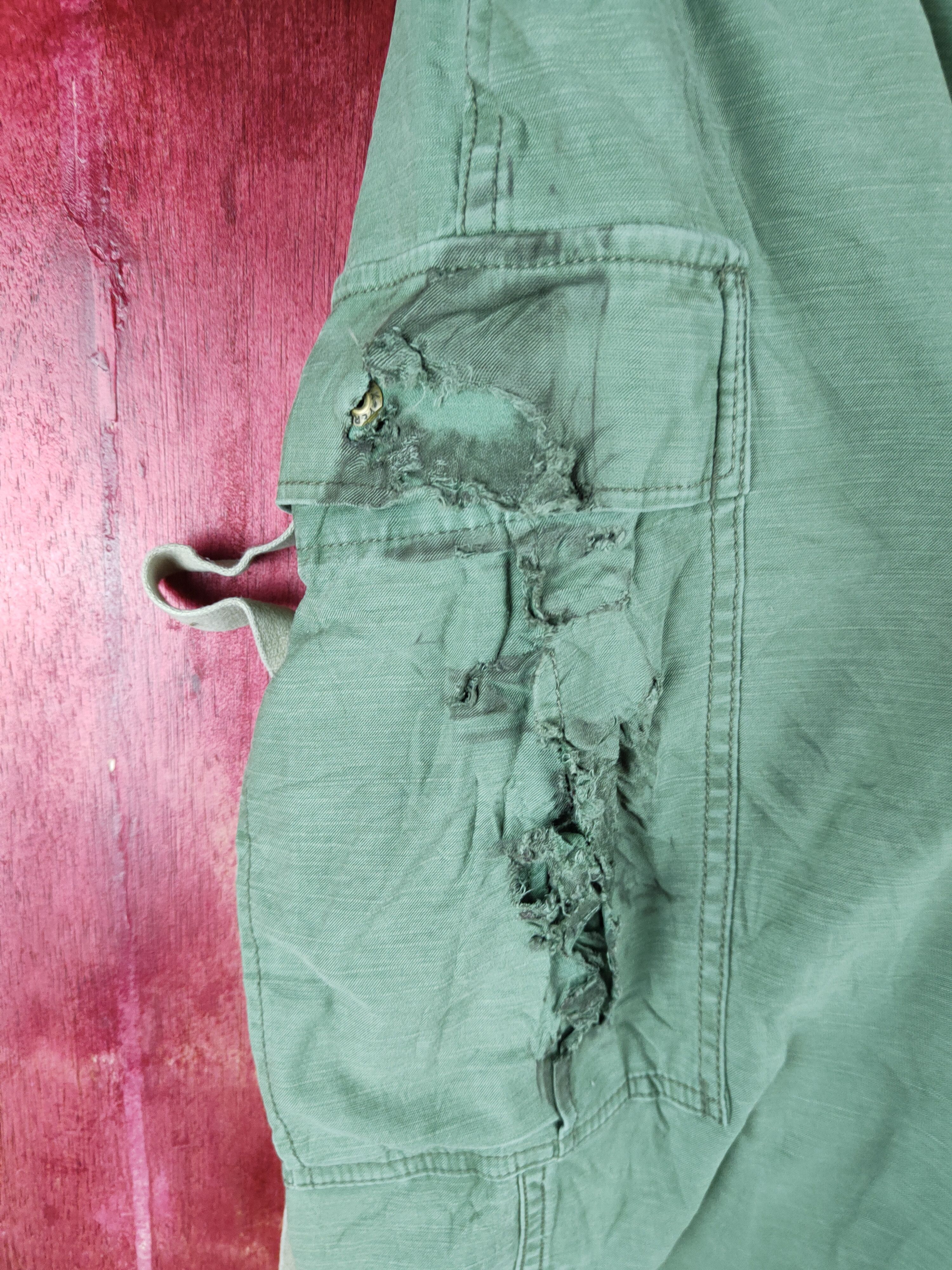 Japanese Brand Japan vintage ripped Light Green Tactical Cargo Pants #S724 Size US 28 / EU 44 - 3 Thumbnail