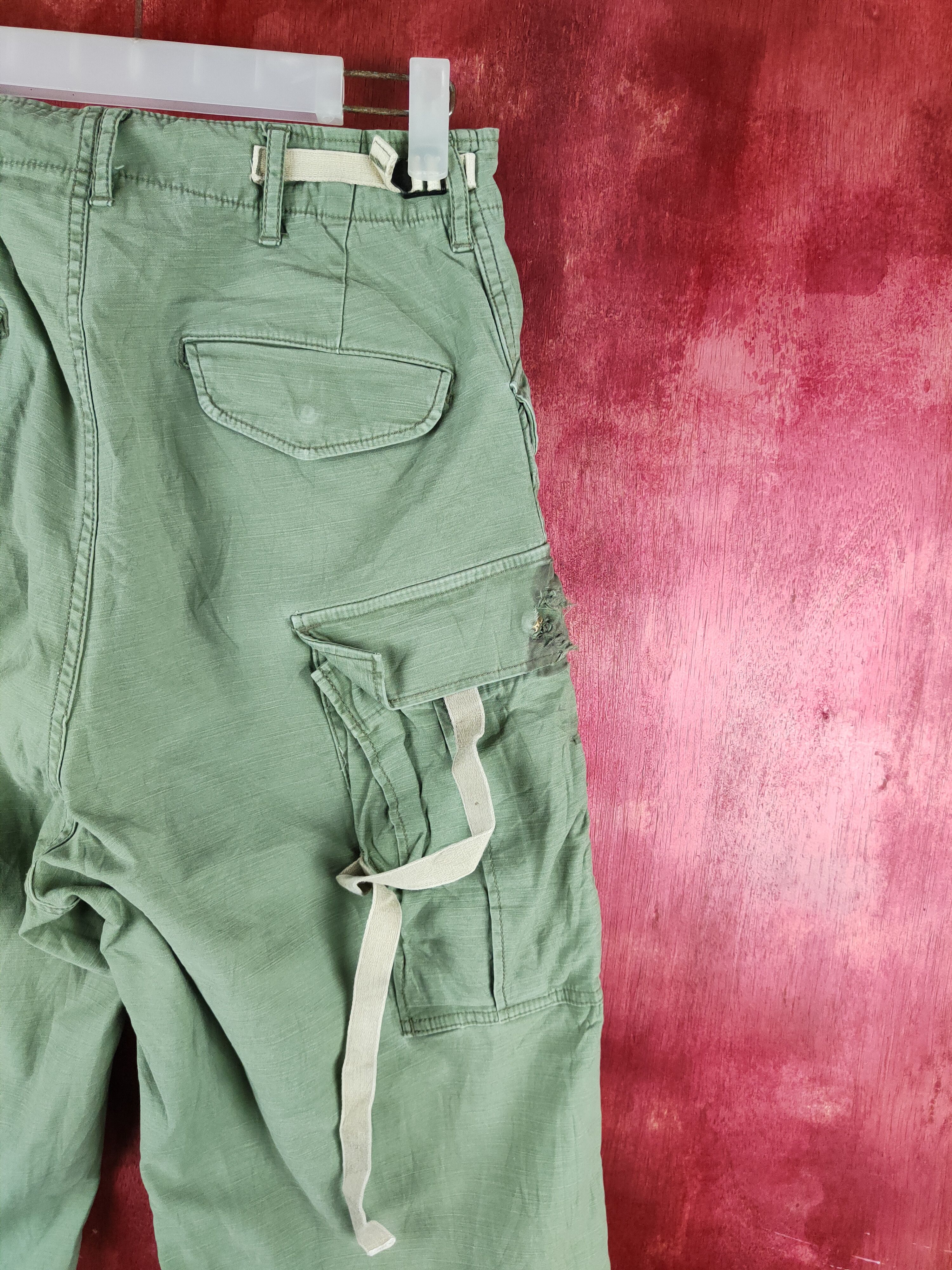 Japanese Brand Japan vintage ripped Light Green Tactical Cargo Pants #S724 Size US 28 / EU 44 - 11 Thumbnail