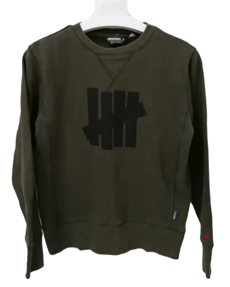 image of Undefeated Big Logo Army Green Sweatshirt, Men's (Size Small)