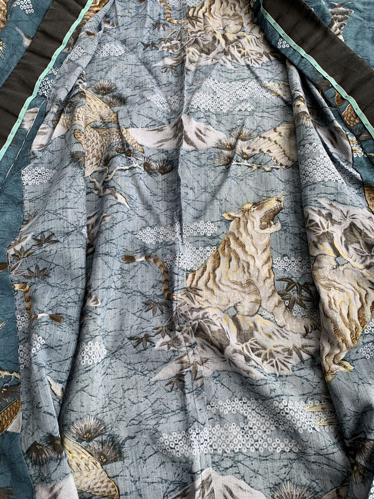 Japanese Brand Vintage Eagle Tiger Full Painted Kimono Cardigan Jacket Size US L / EU 52-54 / 3 - 4 Thumbnail
