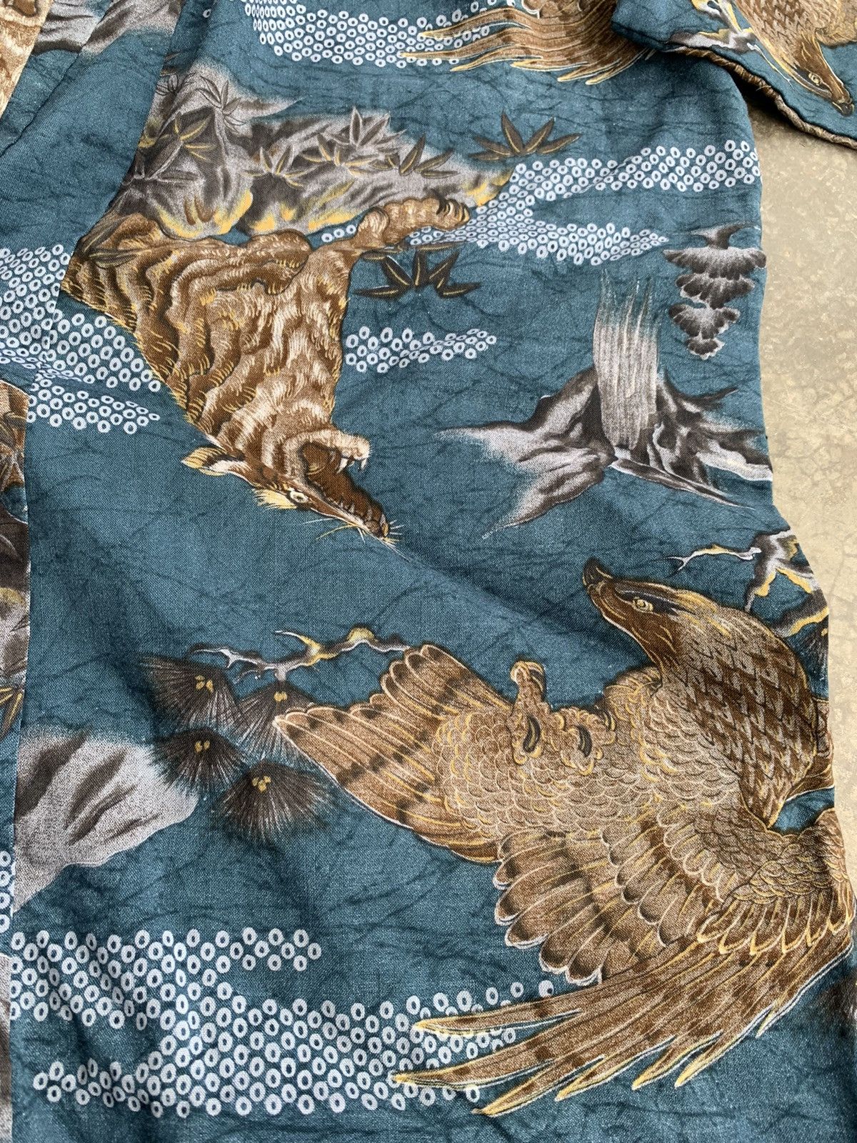 Japanese Brand Vintage Eagle Tiger Full Painted Kimono Cardigan Jacket Size US L / EU 52-54 / 3 - 3 Thumbnail