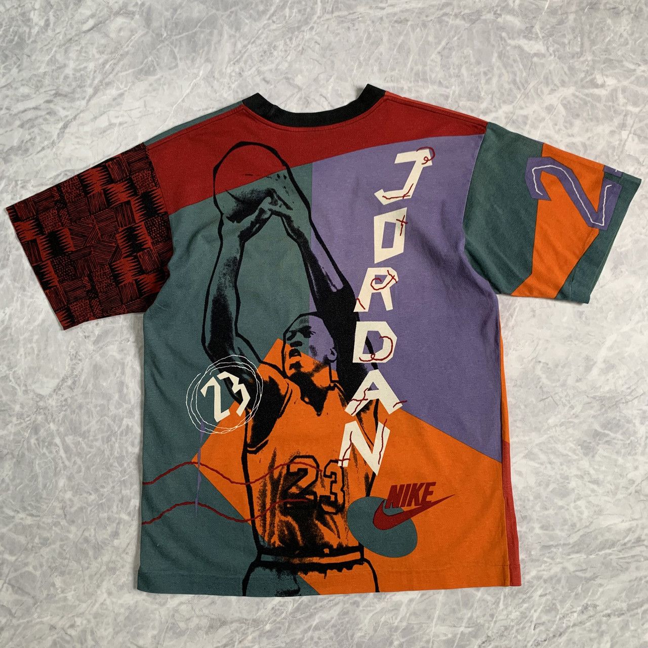 NBA × Nike × Vintage VTG 90s NIKE NBA MICHAEL JORDAN Chicago Bulls T-SHIRT AOP Size US M / EU 48-50 / 2 - 1 Thumbnail