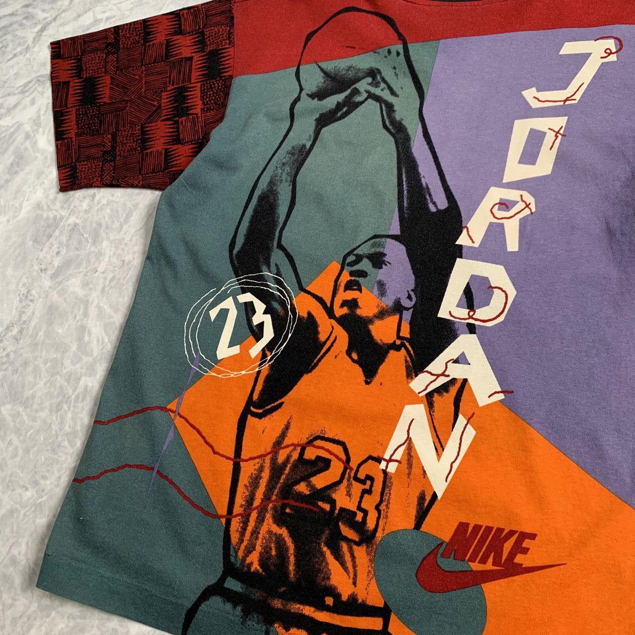 NBA × Nike × Vintage VTG 90s NIKE NBA MICHAEL JORDAN Chicago Bulls T-SHIRT AOP Size US M / EU 48-50 / 2 - 4 Thumbnail