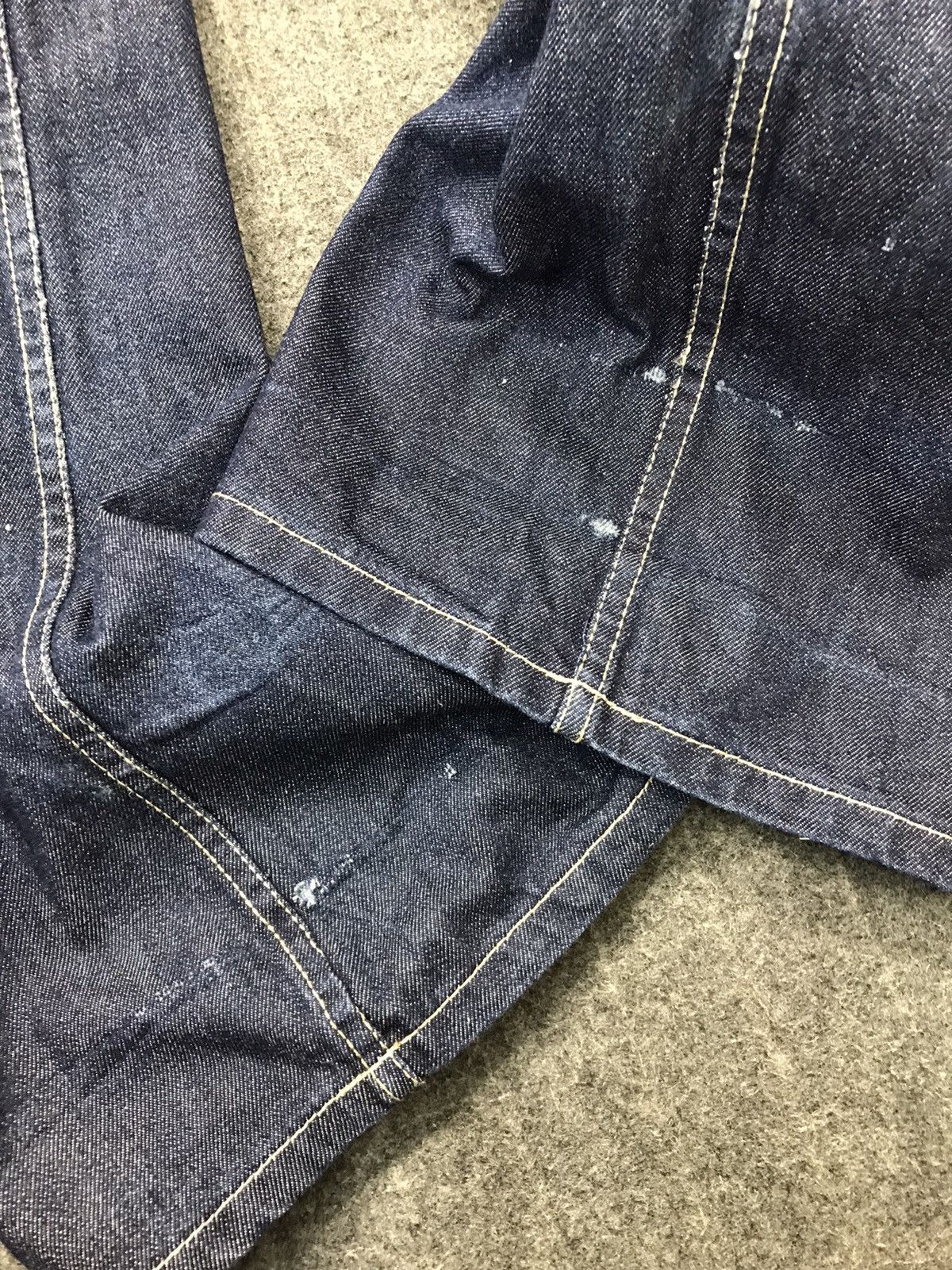 Japanese Brand Kanji Jeans Loose Fit Leather Pocket Design Size US 39 - 23 Thumbnail
