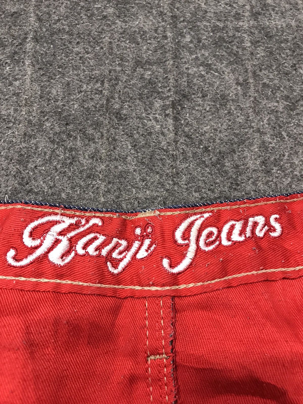 Japanese Brand Kanji Jeans Loose Fit Leather Pocket Design Size US 39 - 13 Thumbnail