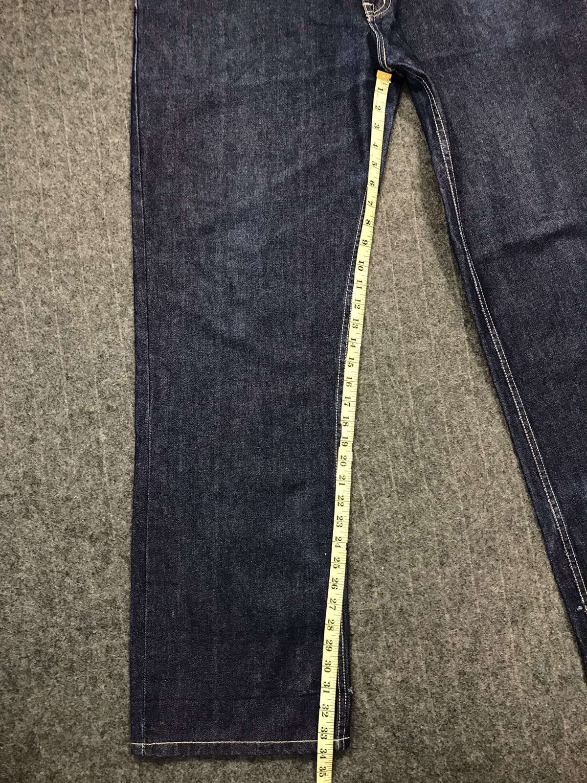 Japanese Brand Kanji Jeans Loose Fit Leather Pocket Design Size US 39 - 21 Thumbnail