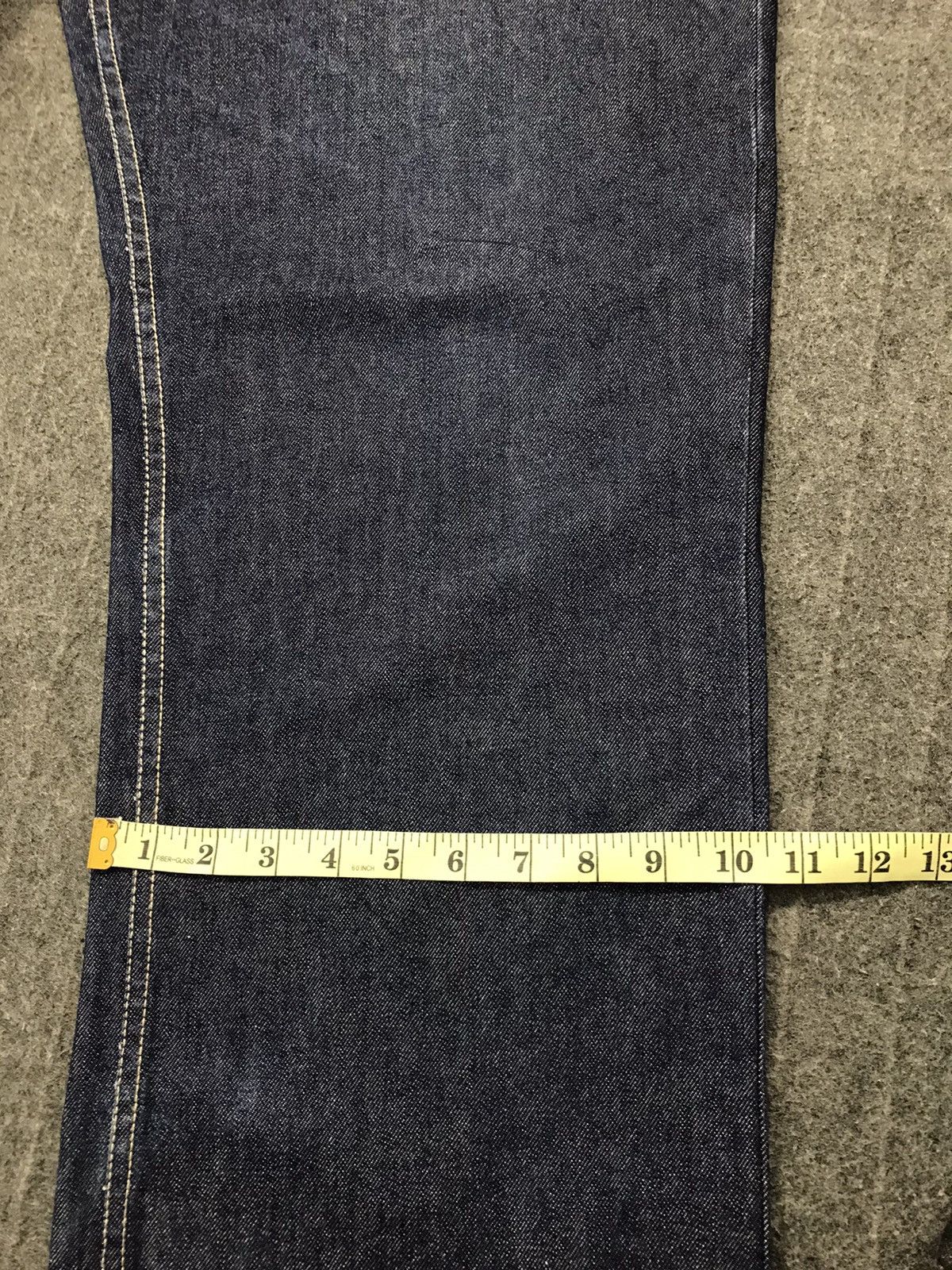 Japanese Brand Kanji Jeans Loose Fit Leather Pocket Design Size US 39 - 19 Thumbnail