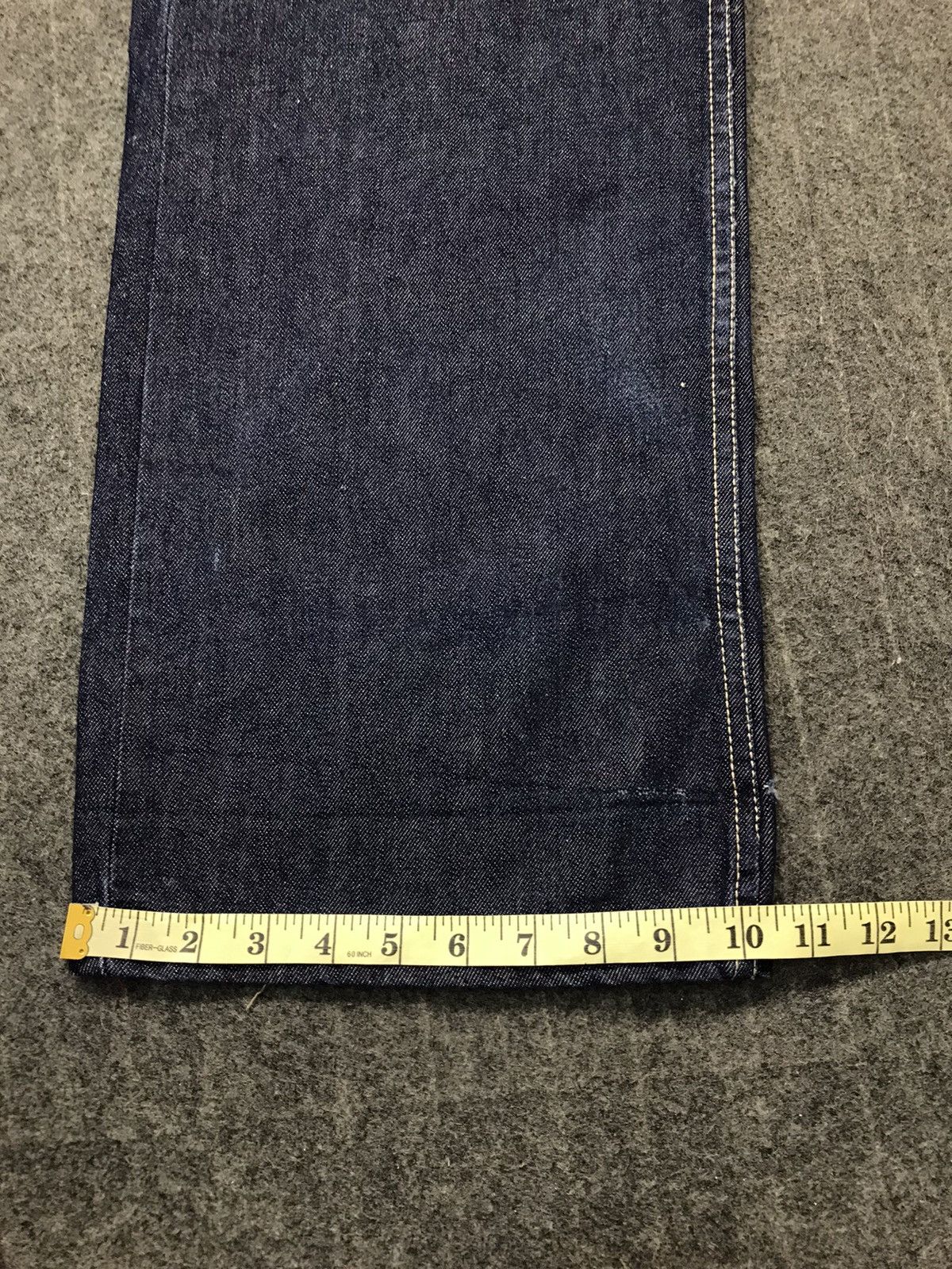 Japanese Brand Kanji Jeans Loose Fit Leather Pocket Design Size US 39 - 22 Thumbnail