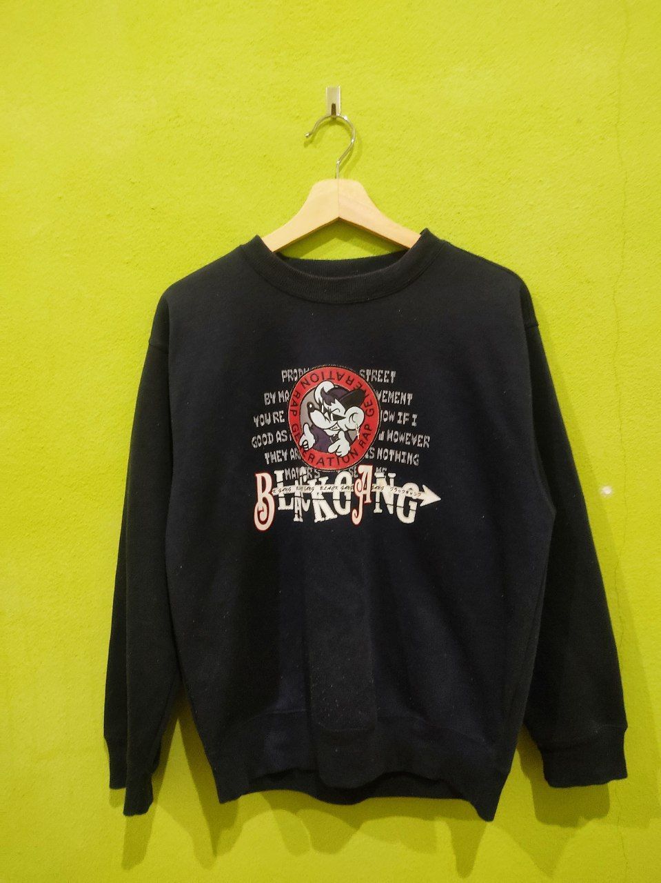 Japanese Brand × Rap Tees × Vintage Vintage Ratz HipHop Black Gang Sweatshirt Size US M / EU 48-50 / 2 - 1 Thumbnail