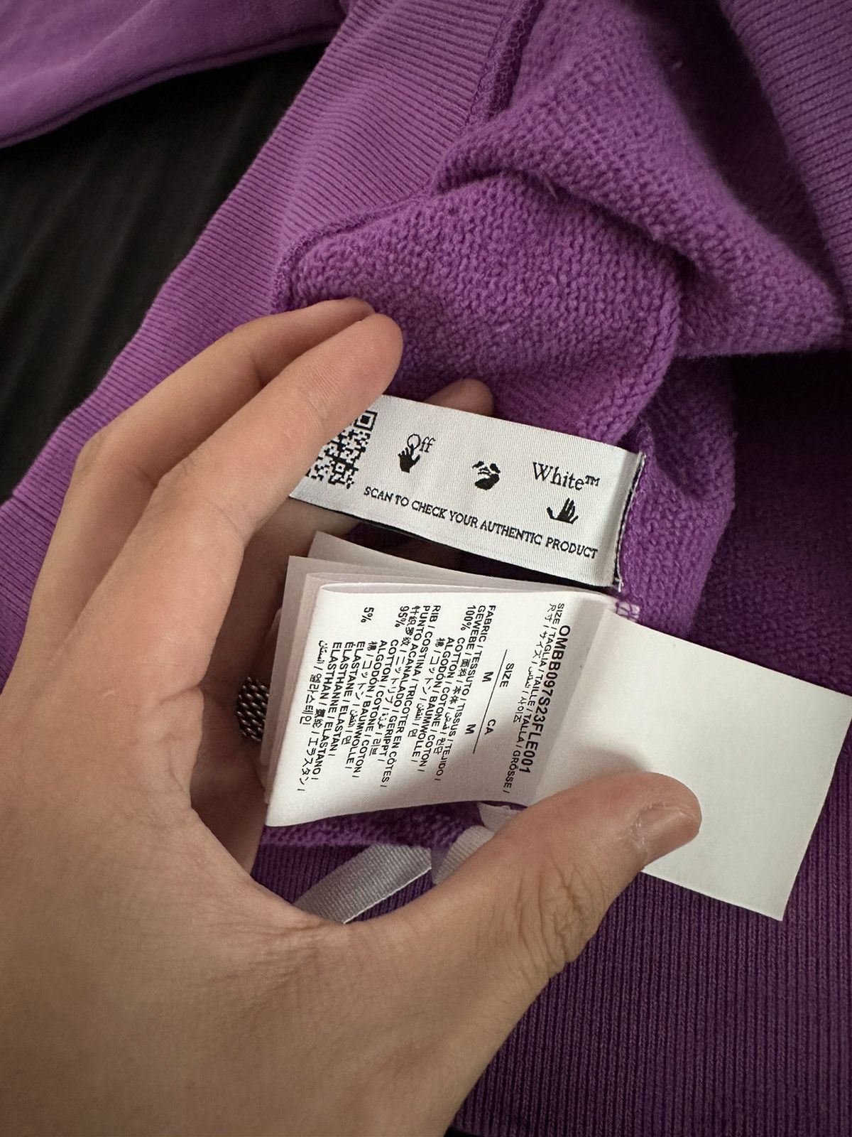 Off-White Off White Orchid Rubber Diagonal Hoodie Size US M / EU 48-50 / 2 - 7 Thumbnail
