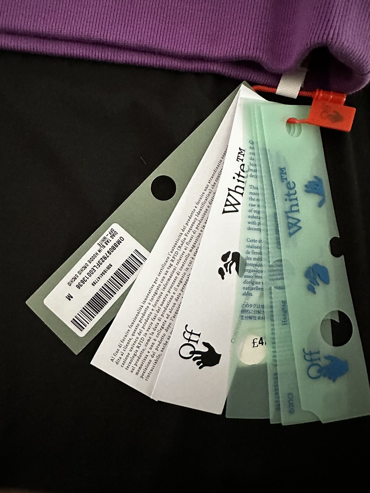 Off-White Off White Orchid Rubber Diagonal Hoodie Size US M / EU 48-50 / 2 - 6 Thumbnail