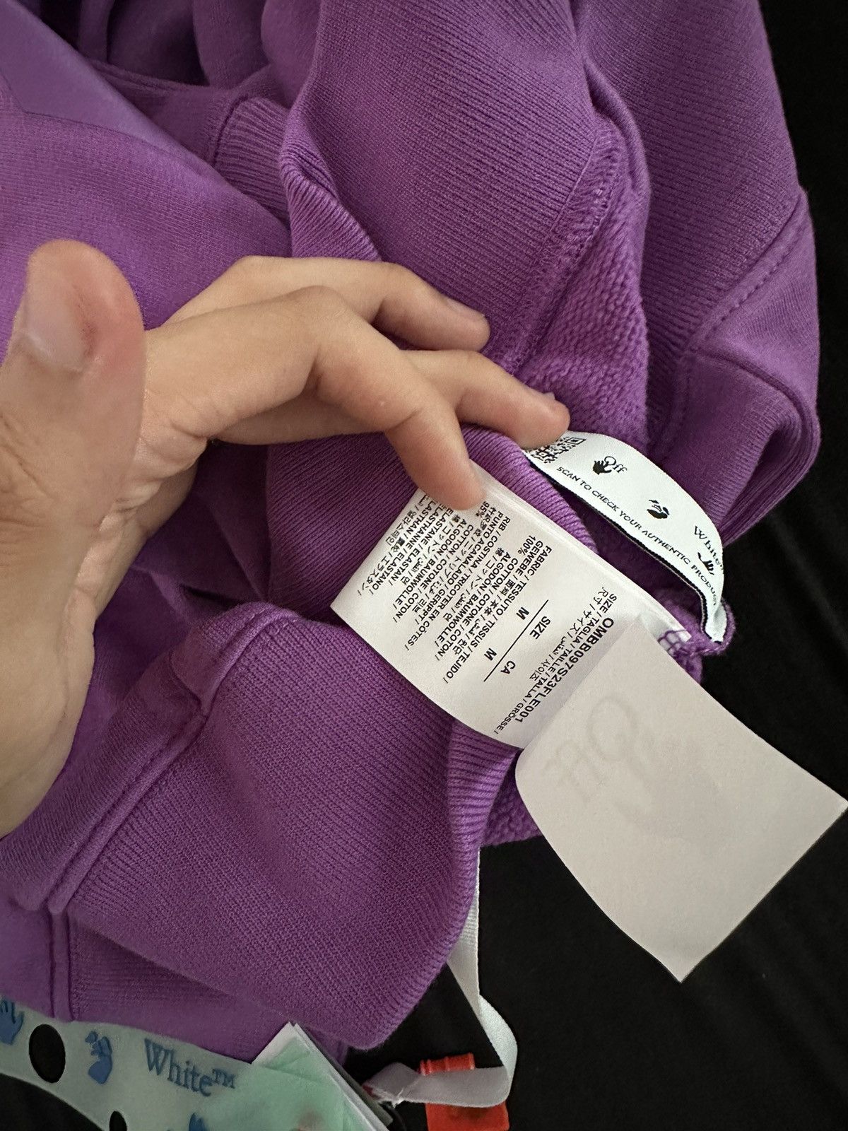 Off-White Off White Orchid Rubber Diagonal Hoodie Size US M / EU 48-50 / 2 - 5 Thumbnail